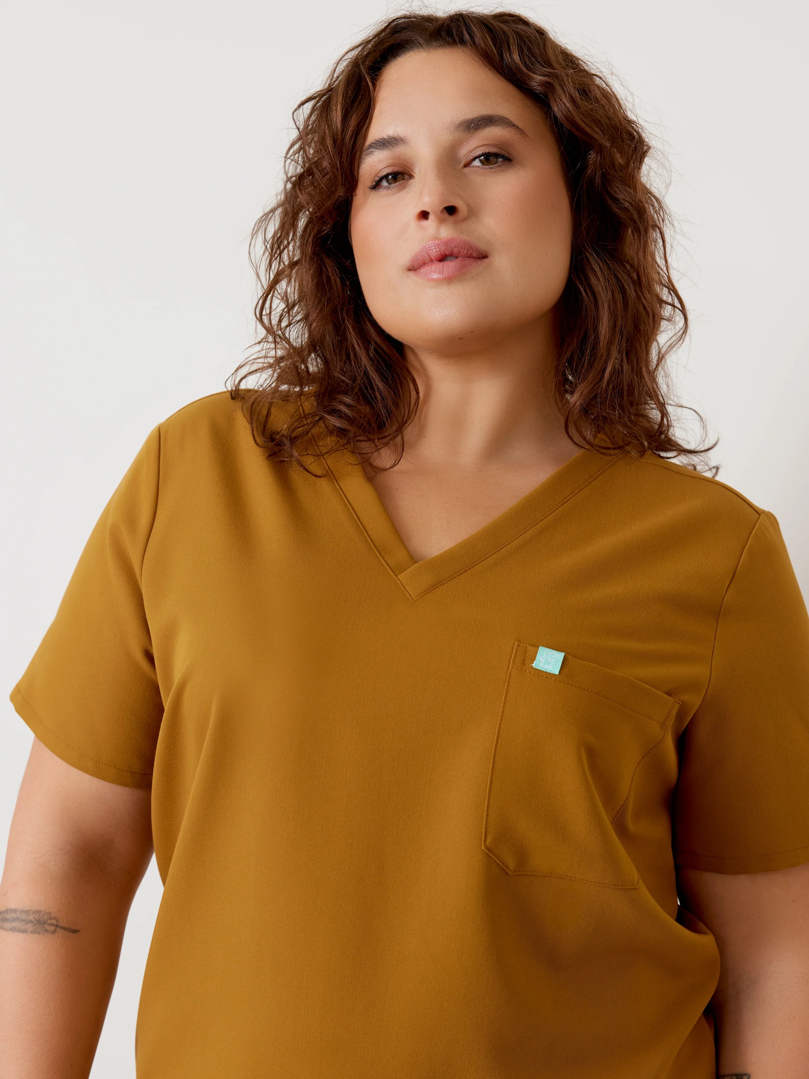 GABRIELLE RE-GARDE™ - BRONZE - One Pocket Scrub Top - SILVADUR™ - Final Sale