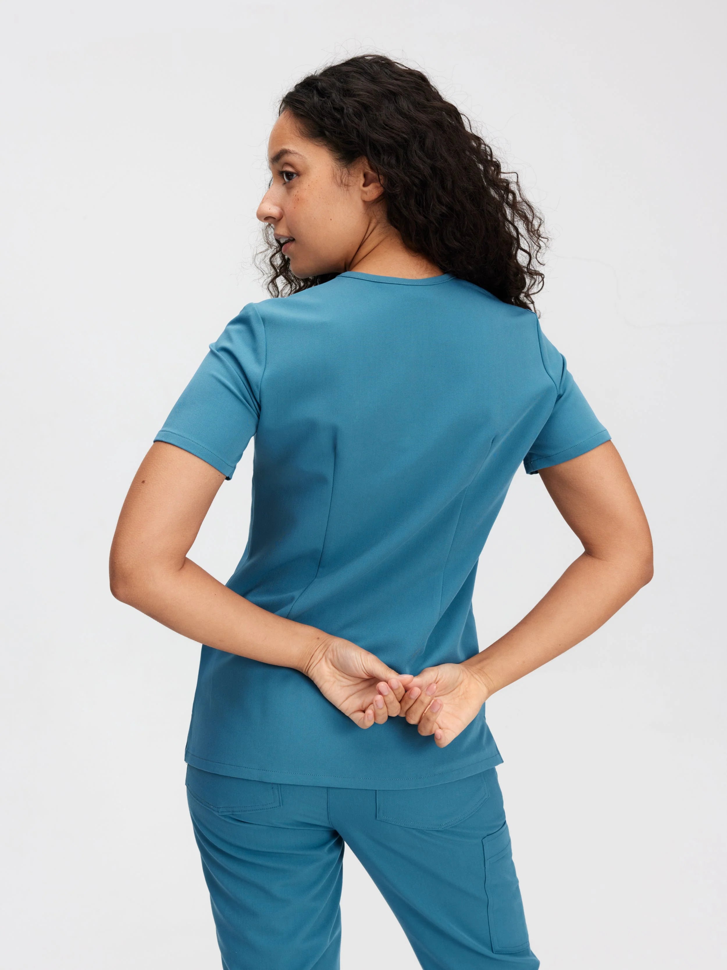 CHLOE RE-GARDE™ - STEEL BLUE - Three Pockets Scrub Top - Final Sale