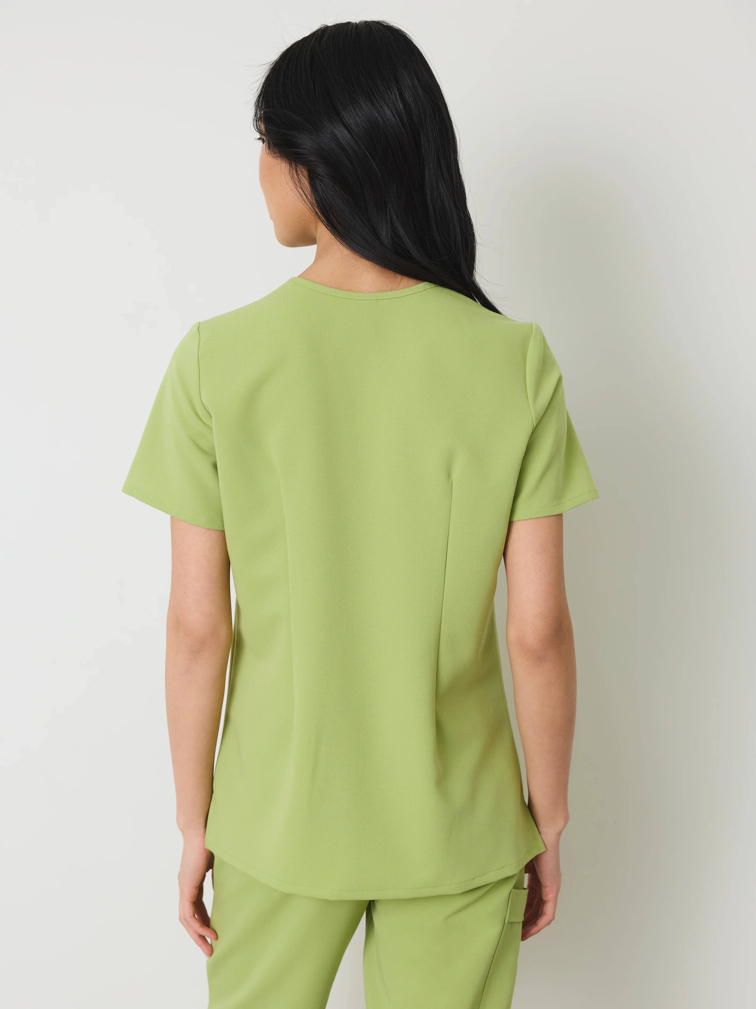CHLOE RE-GARDE™ - MOSS GREEN - Three Pockets Scrub Top - SILVADUR™ - Final Sale