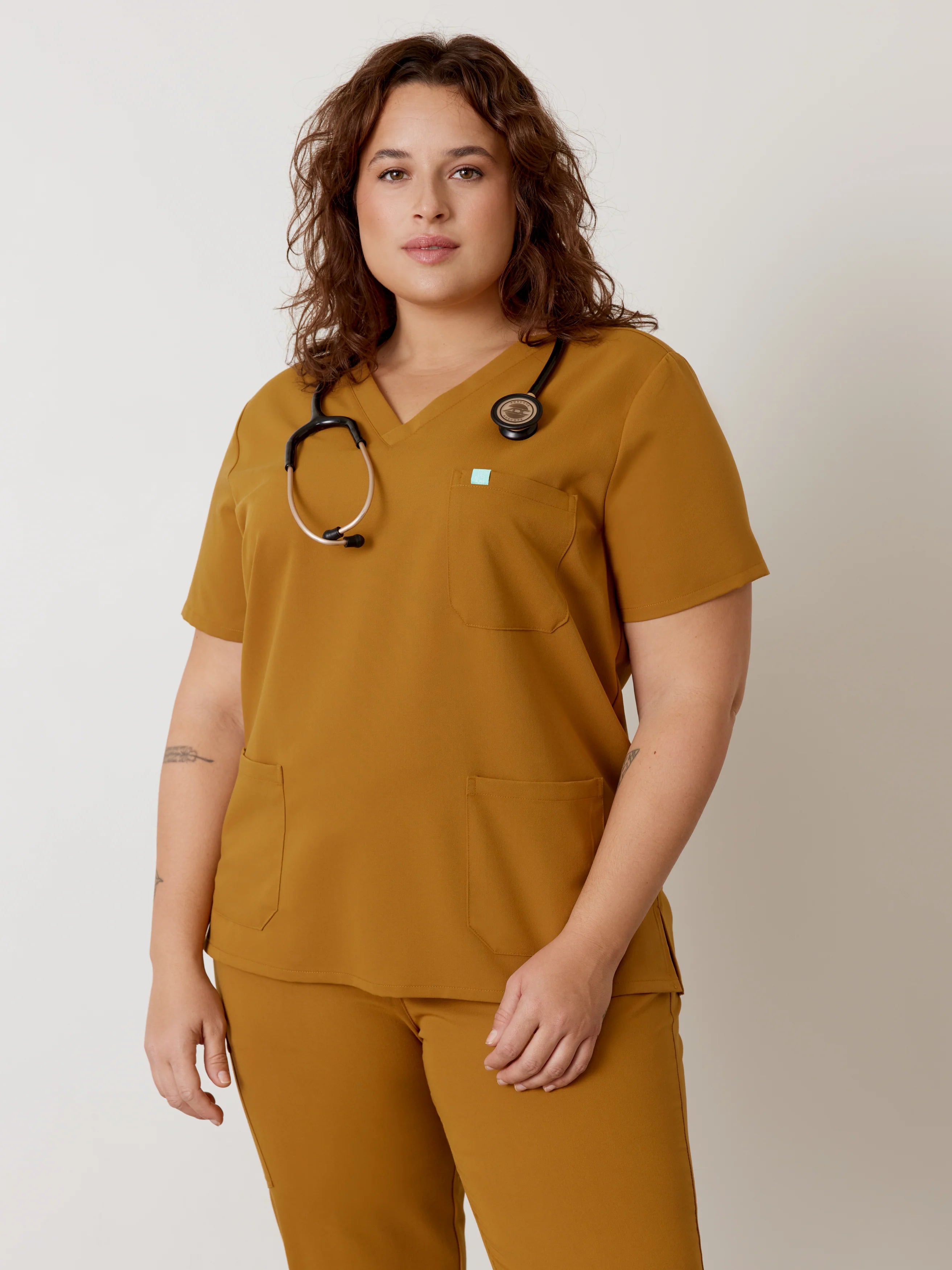 CHLOE RE-GARDE™ - BRONZE - Three Pockets Scrub Top - SILVADUR™ - Final Sale