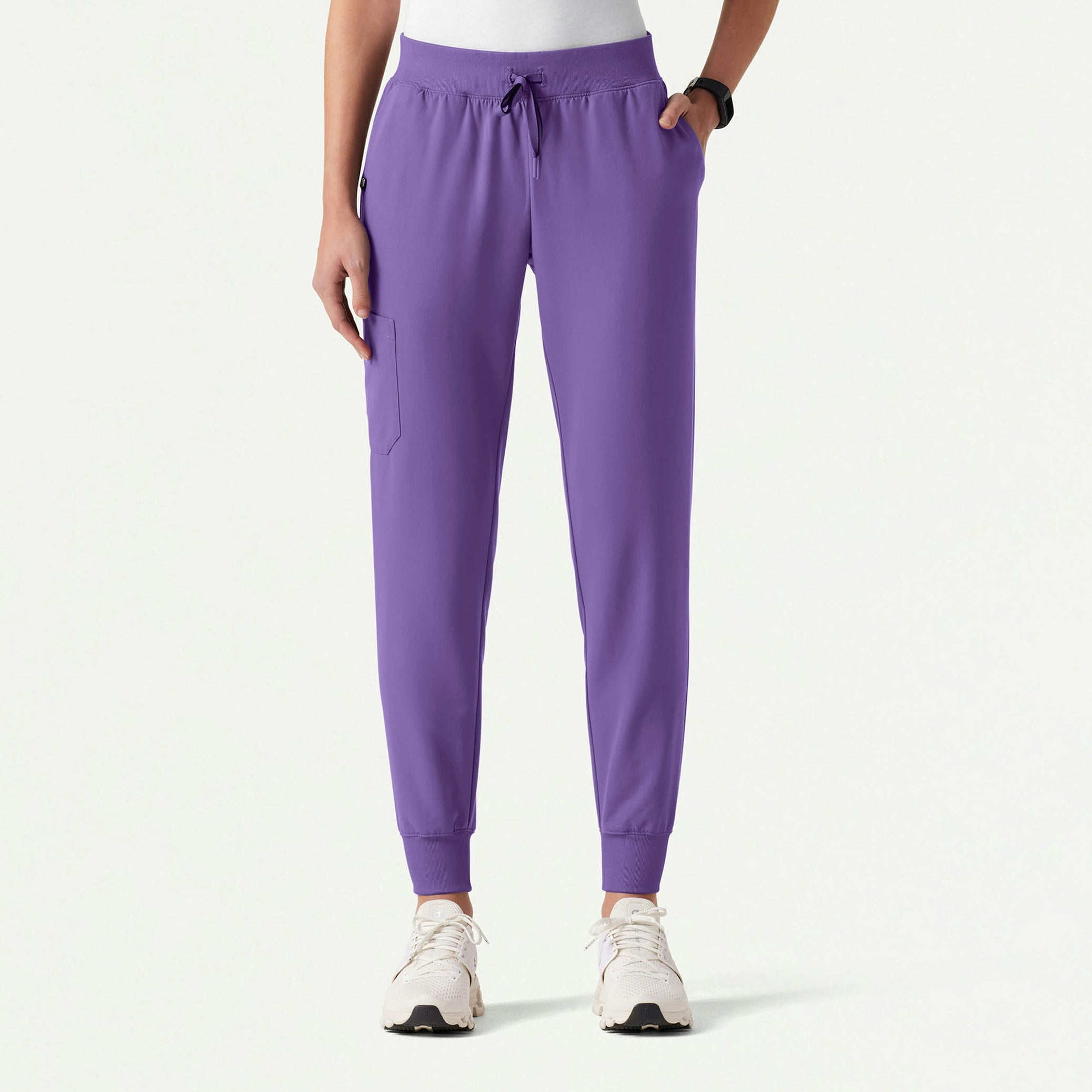 Silex Slim Knit-Waist Scrub Jogger - Violet