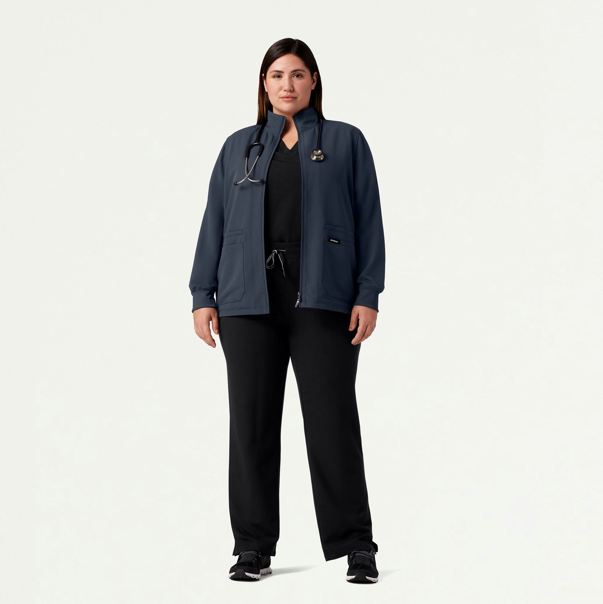 Ceri Essential 6-Pocket Scrub Jacket - Carbon Gray