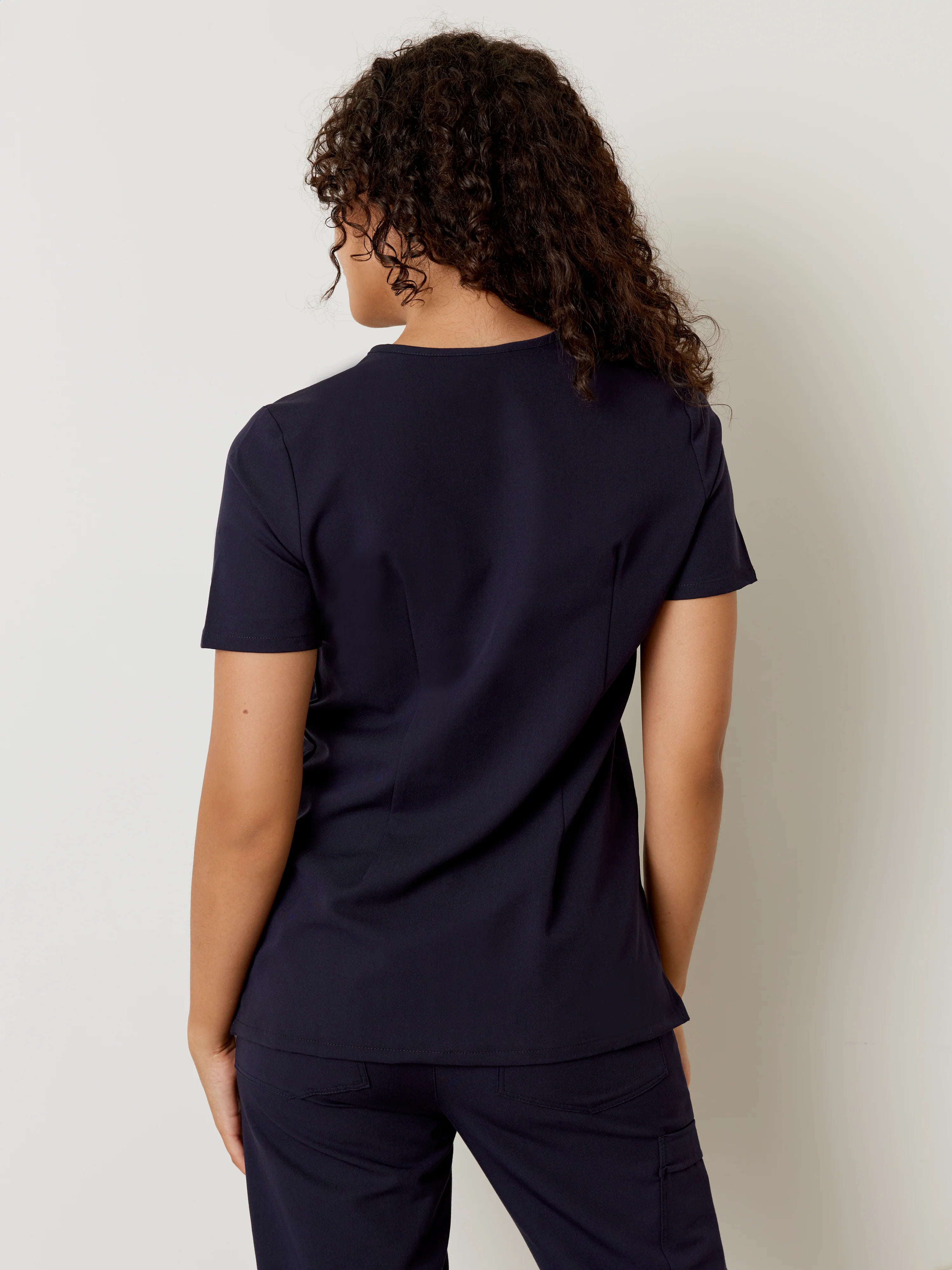 GABRIELLE RE-GARDE™ - RETRO NAVY - One Pocket Scrub Top - Final Sale