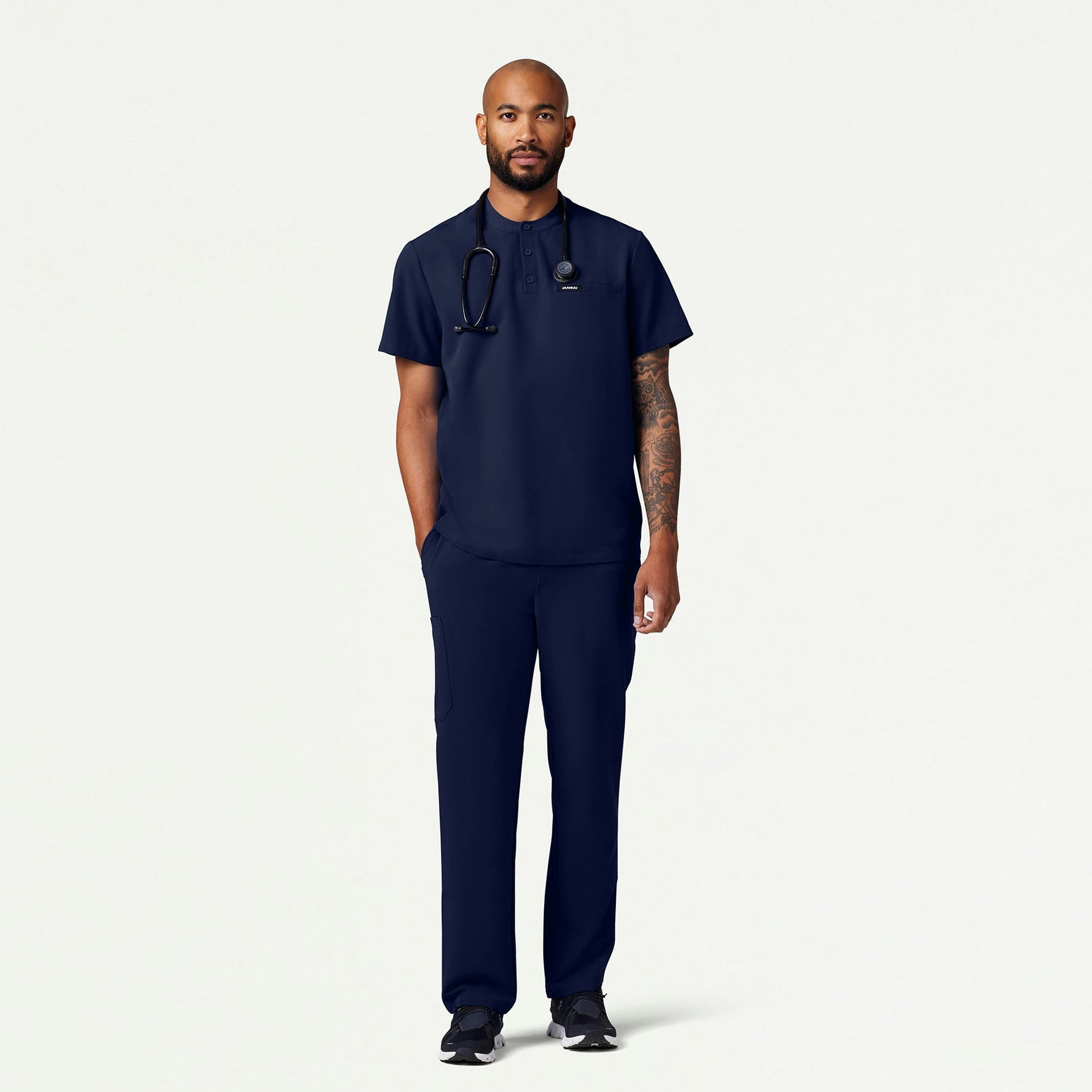 Reeve Henley Scrub Top - Midnight Navy