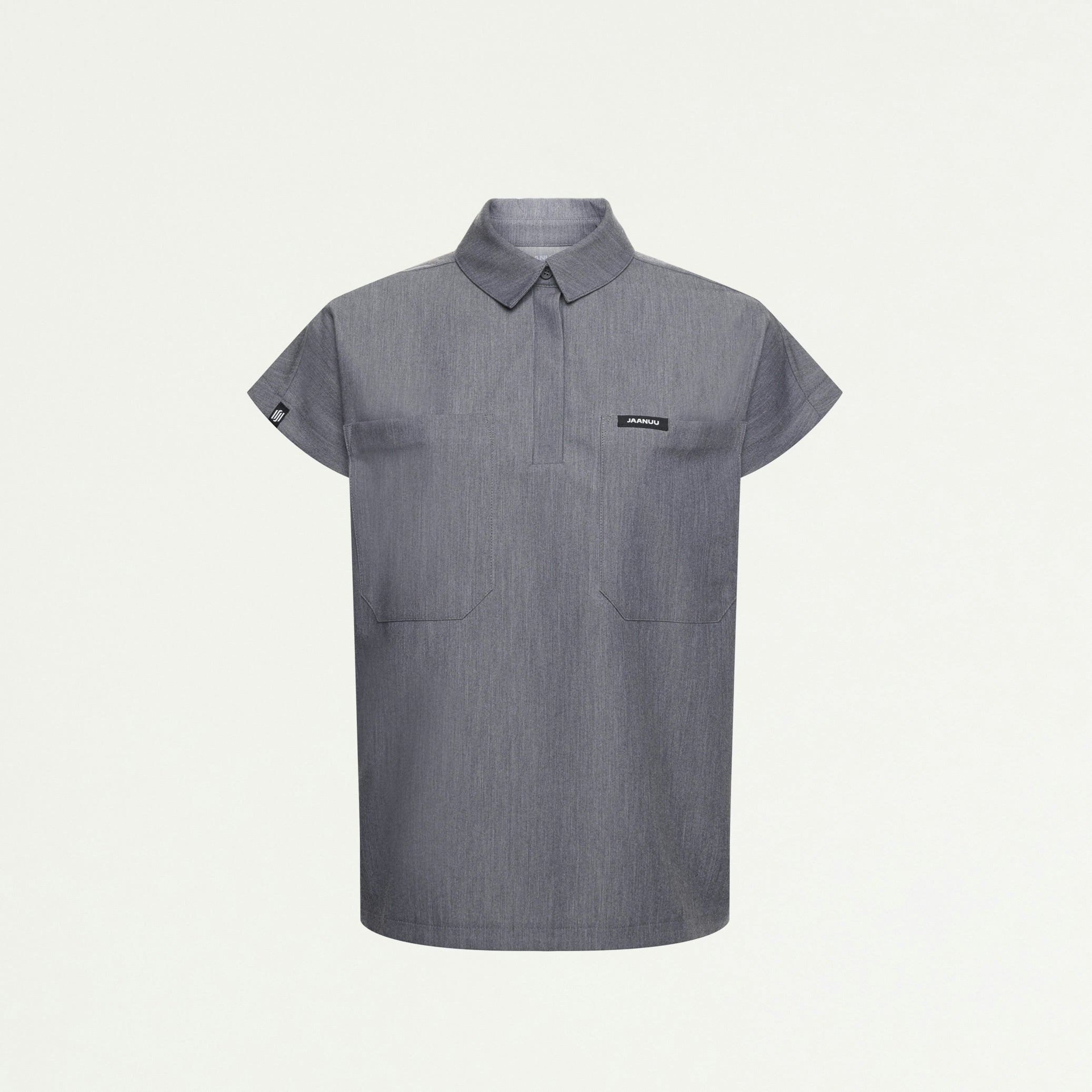 Acta Oversized 2-Pocket Scrub Top - Heather Gray