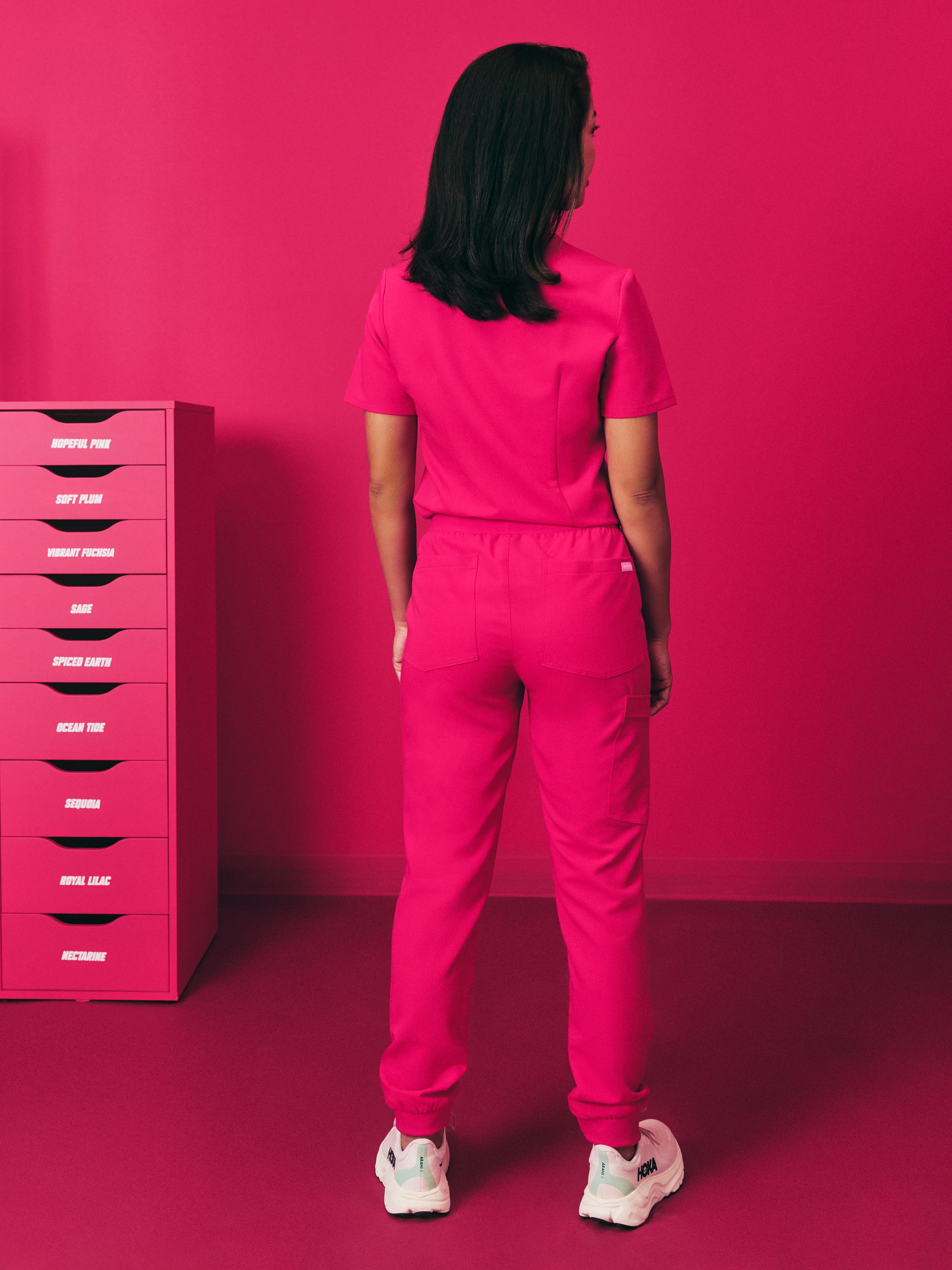 DEMI RE-GARDE™ - VIBRANT FUCHSIA - Jogger Scrub Pants - SILVADUR™