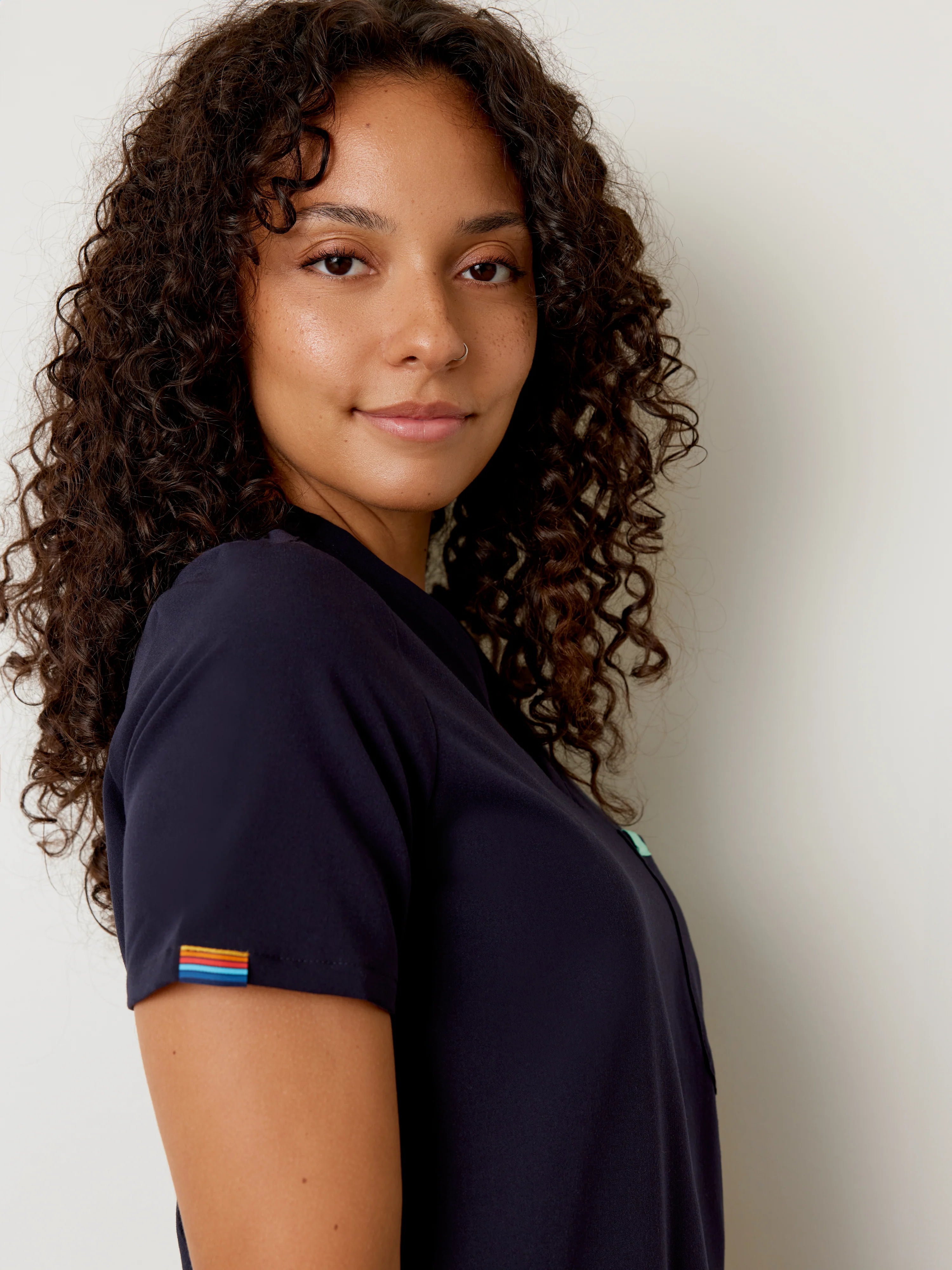 CHLOE RE-GARDE™ - RETRO NAVY - Three Pockets Scrub Top - Final Sale