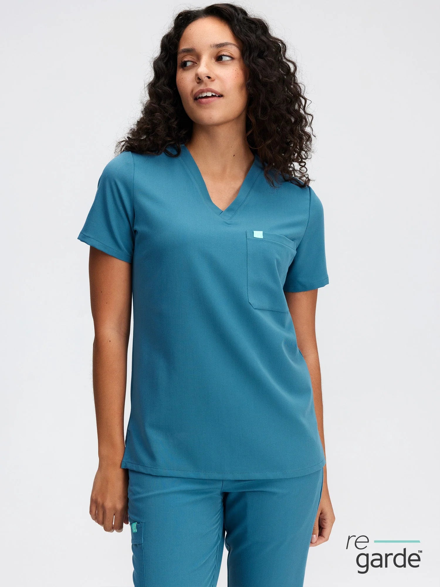 GABRIELLE RE-GARDE™ - STEEL BLUE - One Pocket Scrub Top - Final Sale