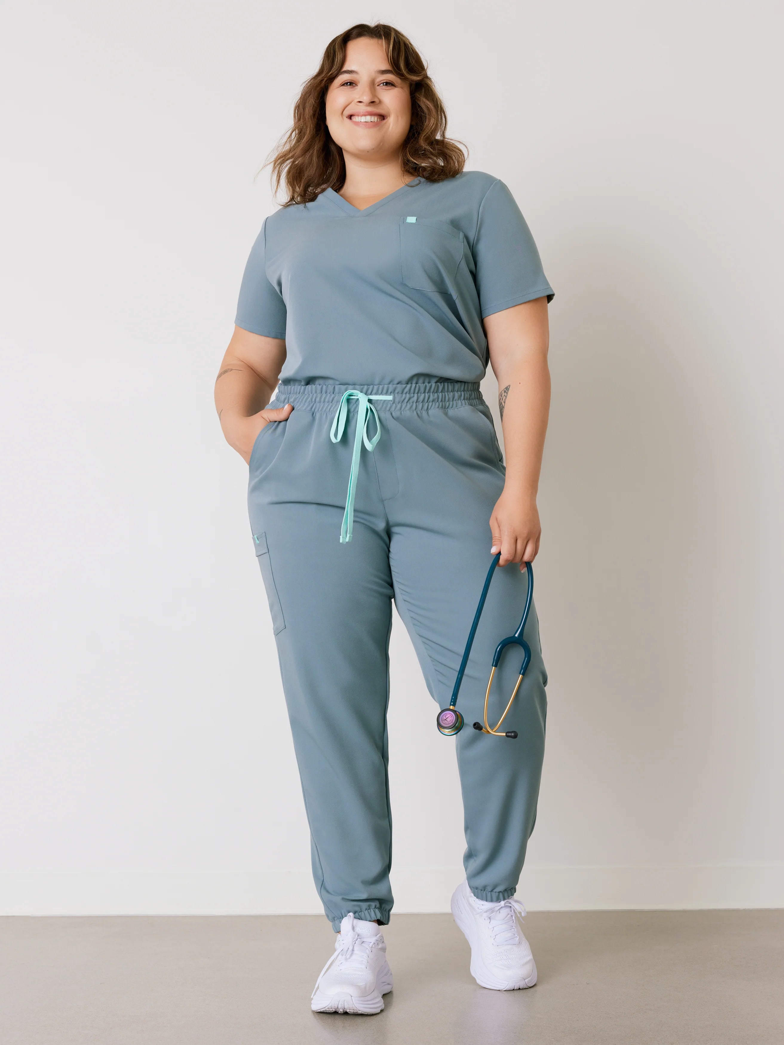 ROSIE RE-GARDE™ - OCEAN GREY - Jogger Scrub Pants - SILVADUR™ - Final Sale