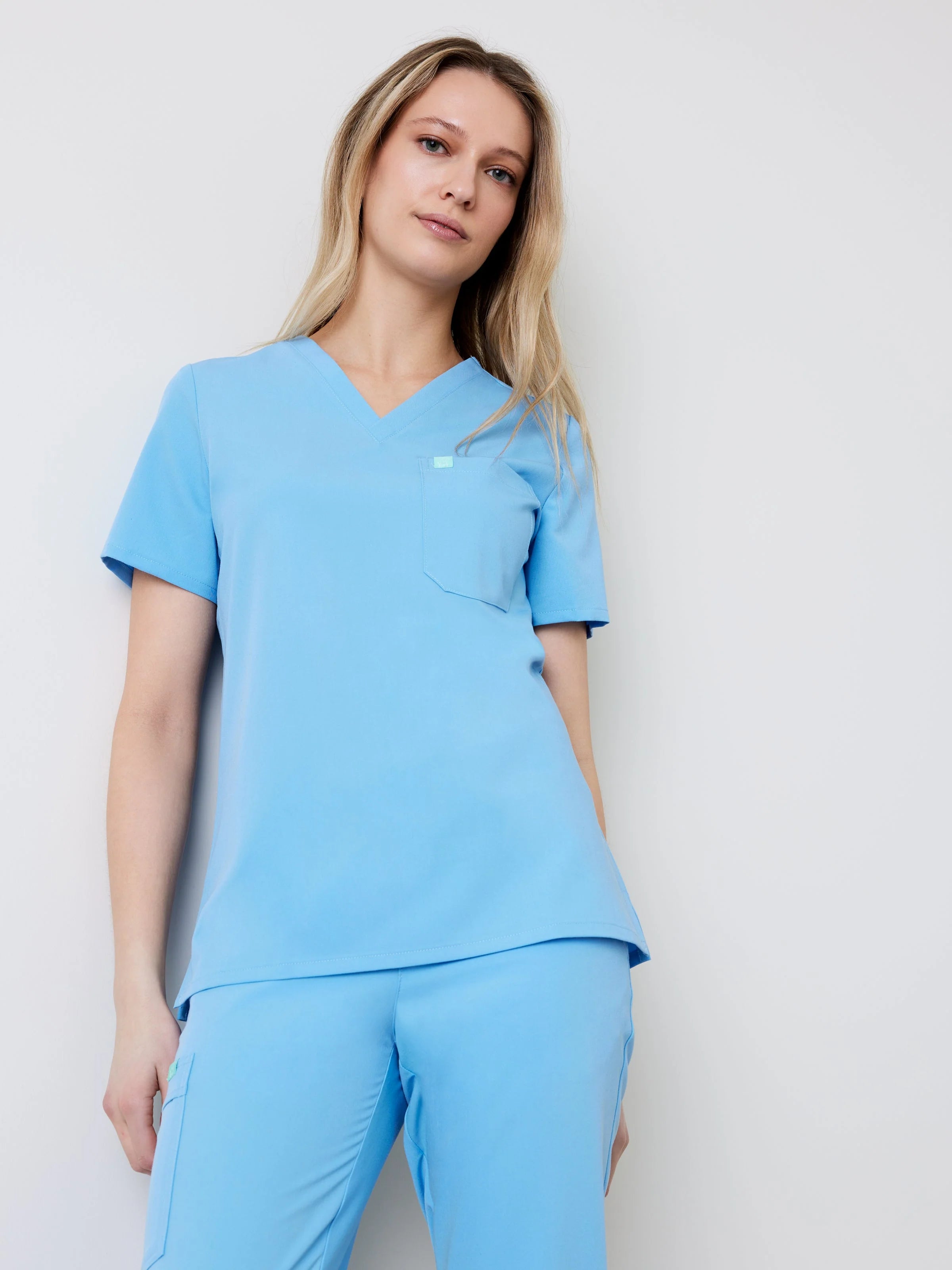GABRIELLE RE-GARDE™ - CLASSIC BLUE - One Pocket Scrub Top - SILVADUR™