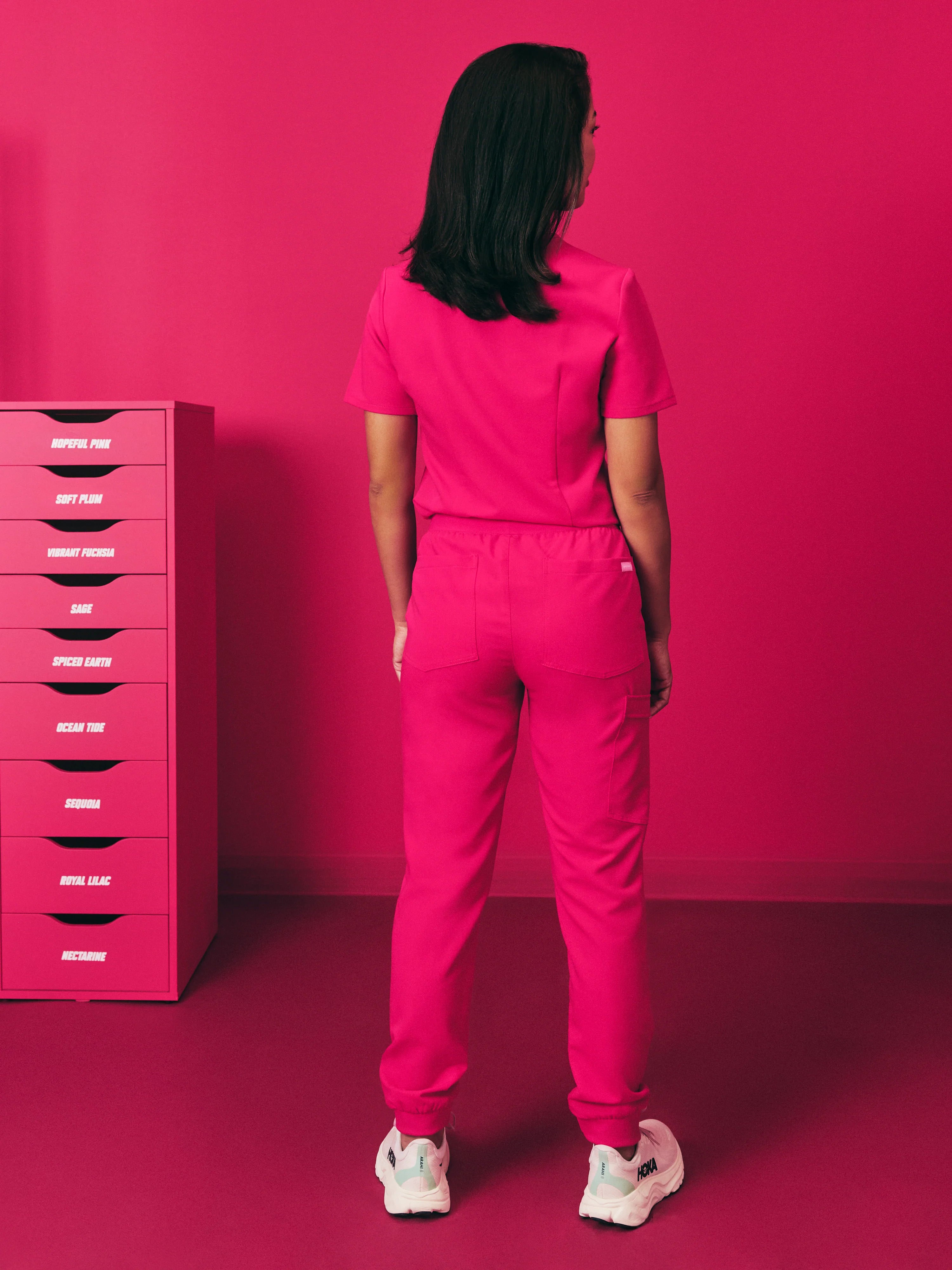 DEMI RE-GARDE™ - VIBRANT FUCHSIA - Jogger Scrub Pants - SILVADUR™