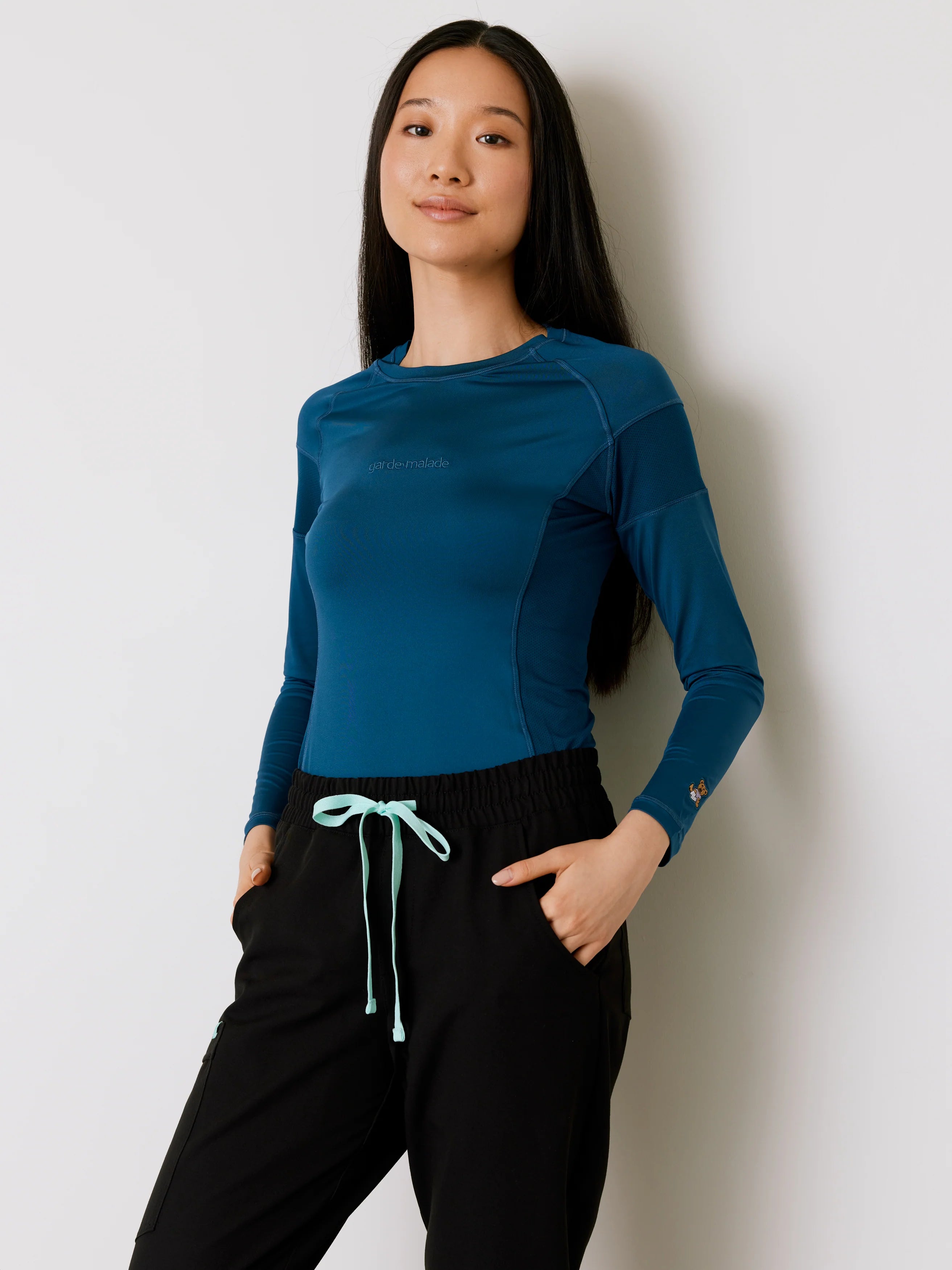 Women High-Performance Underscrub - Opal Blue - Long Sleeves - Final Sale