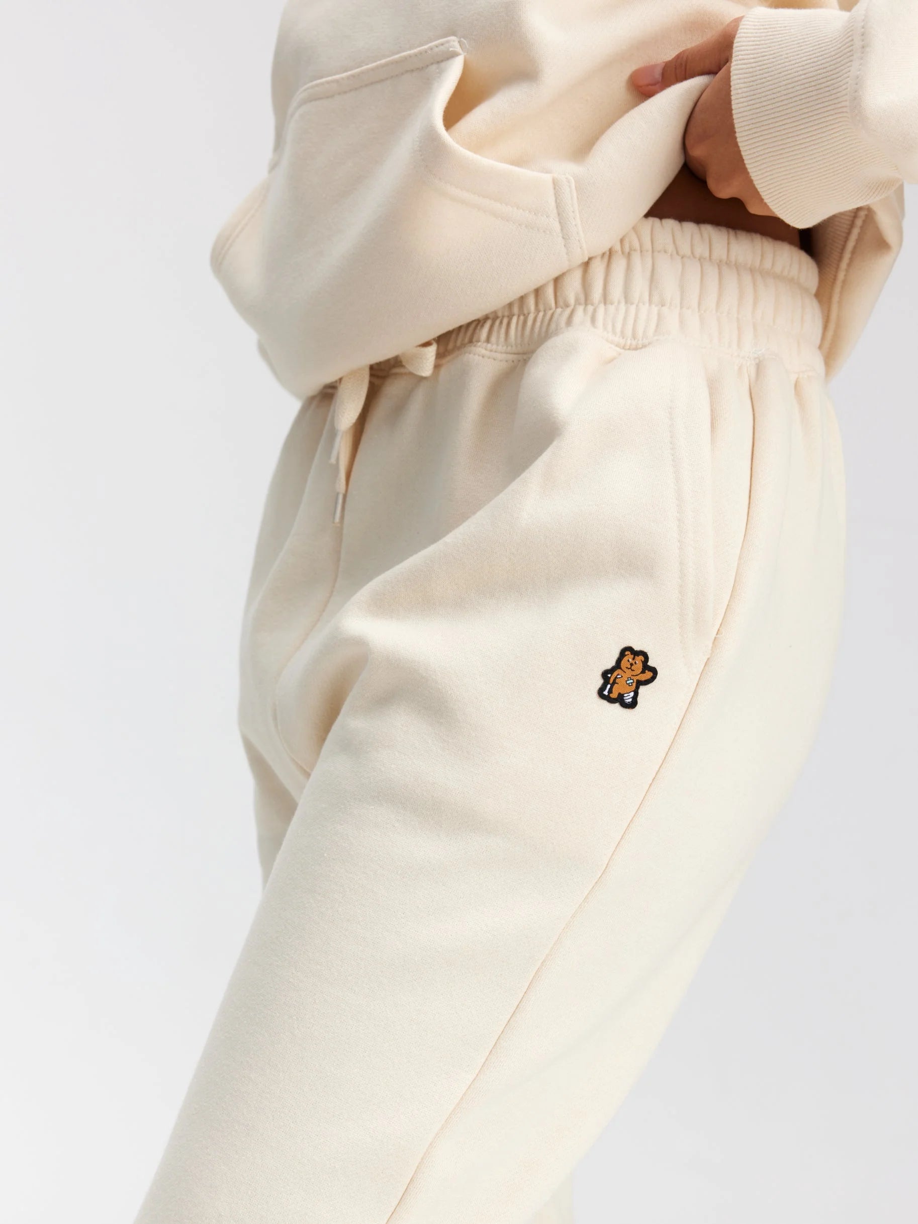 Premium Heavyweight Jogger – Teddy Patch - Cream - FINAL SALE