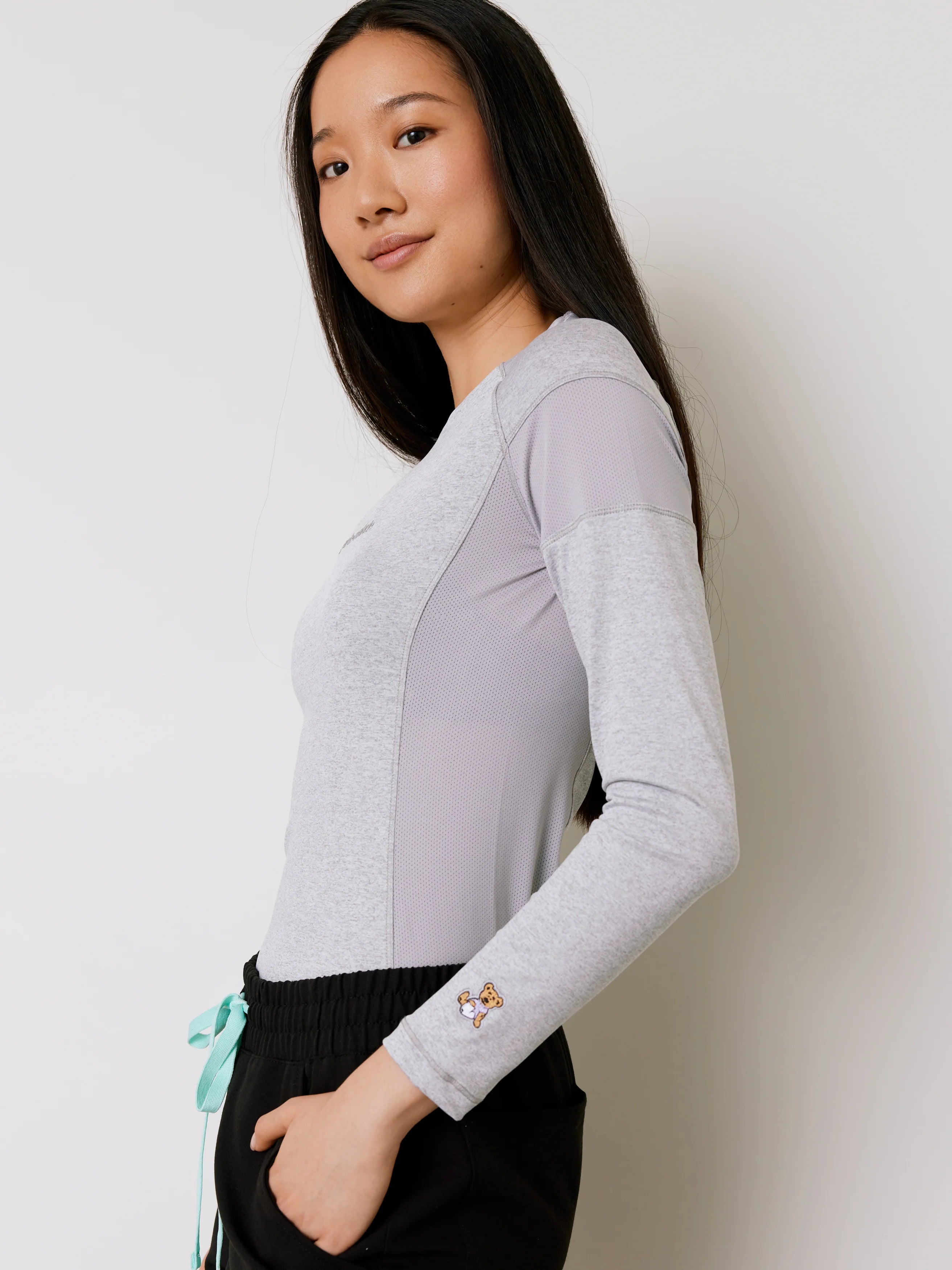 Women High-Performance Underscrub - Heather Grey - Long Sleeves