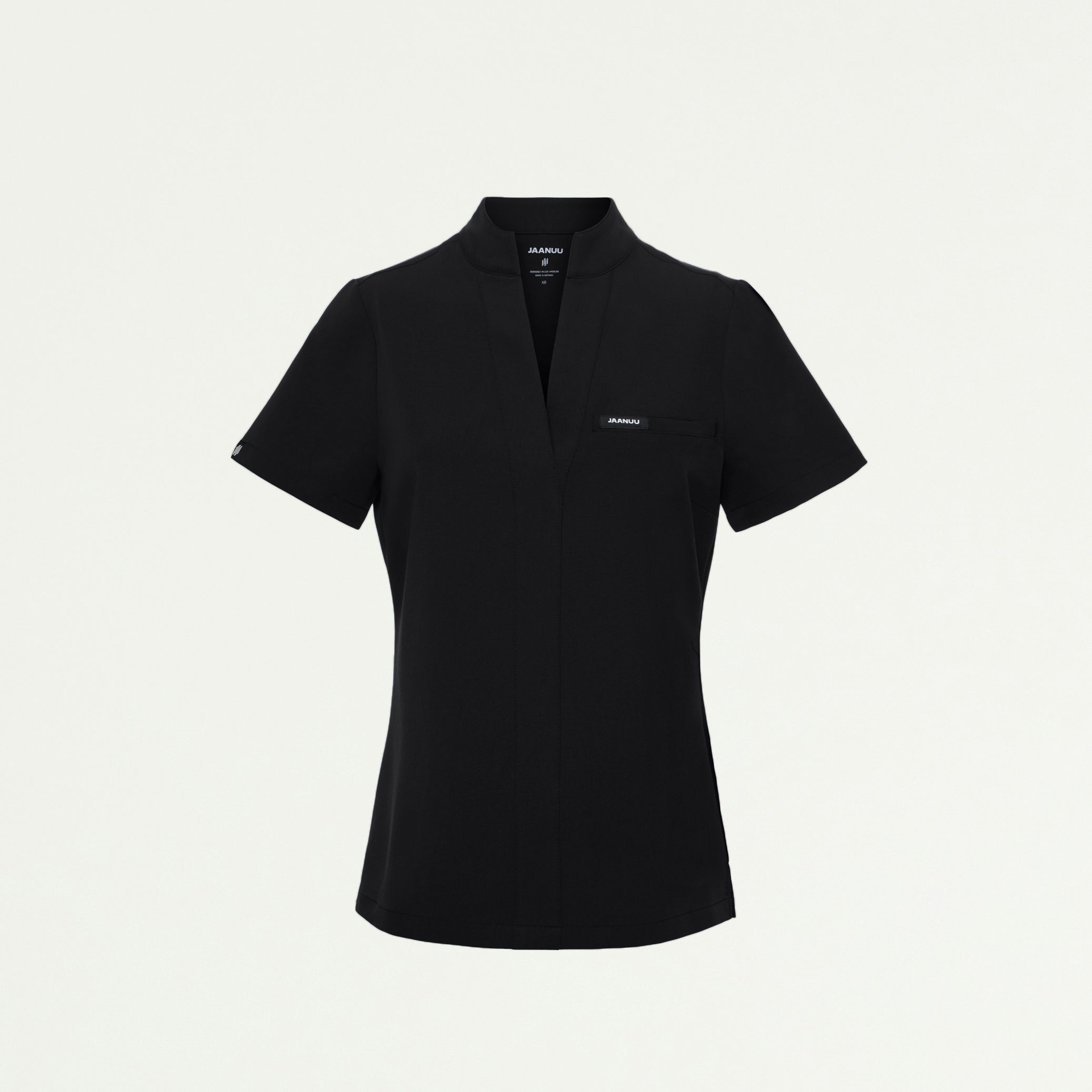 Serin Slim 1-Pocket Scrub Top - Black