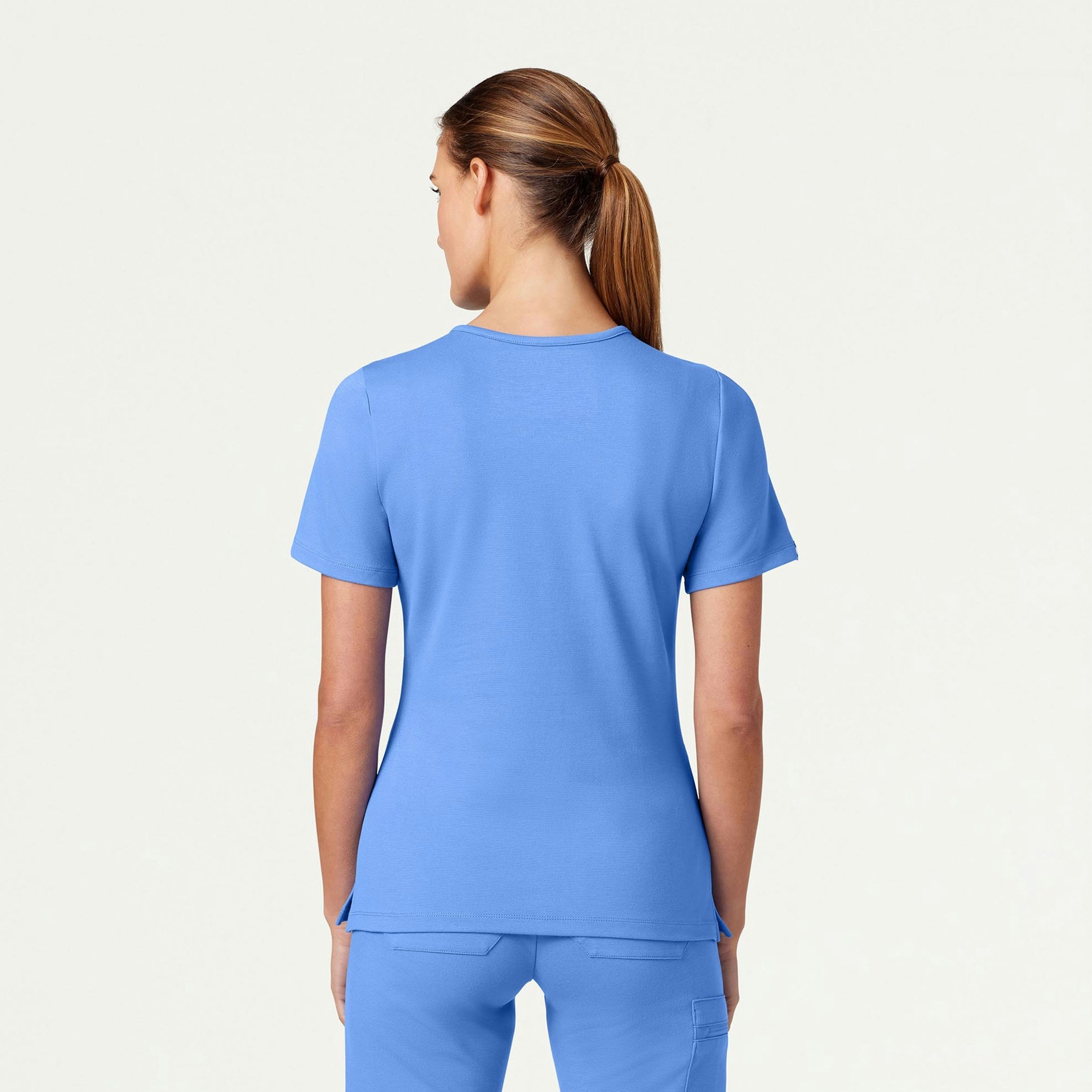 Cesi Slim UltraSOFT Scrub Top - Ceil Blue