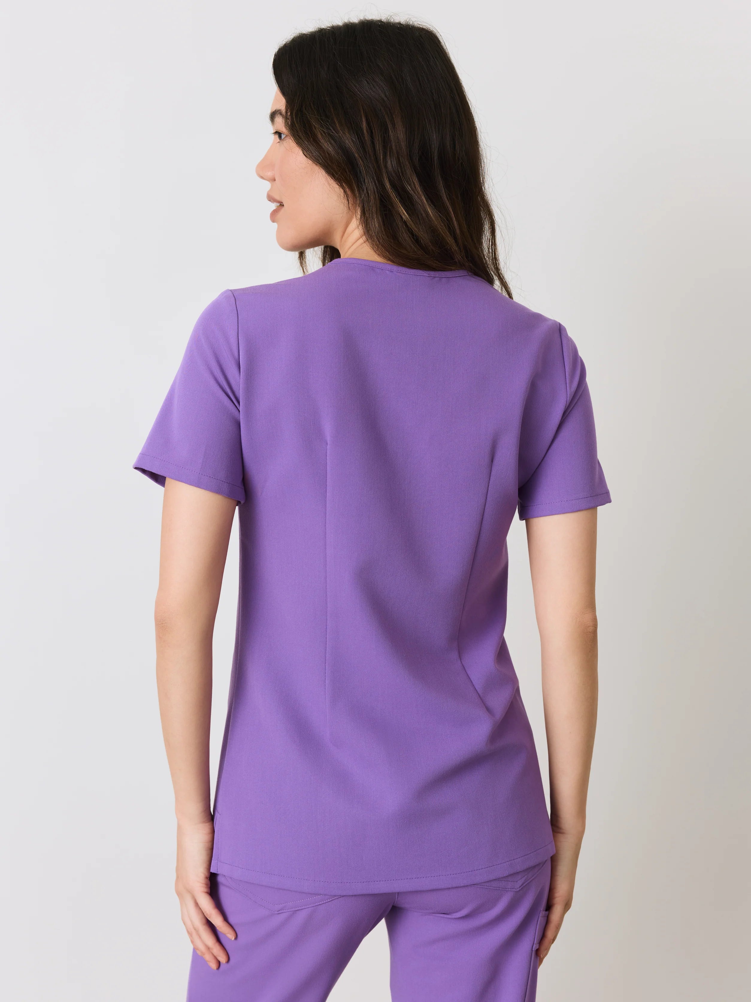 GABRIELLE RE-GARDE™ - ROYAL LILAC - One Pocket Scrub Top - SILVADUR™