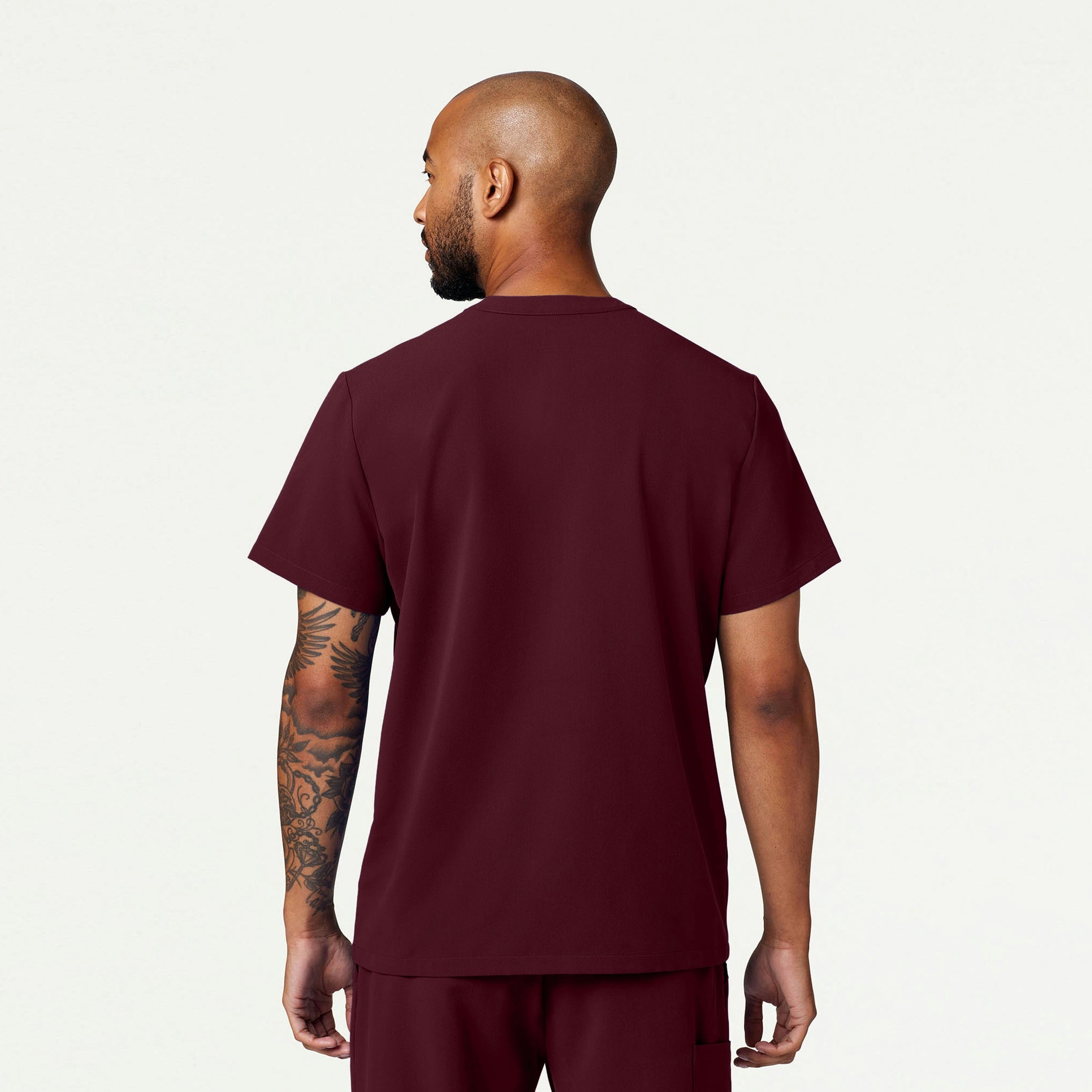 Reeve Henley Scrub Top - Burgundy