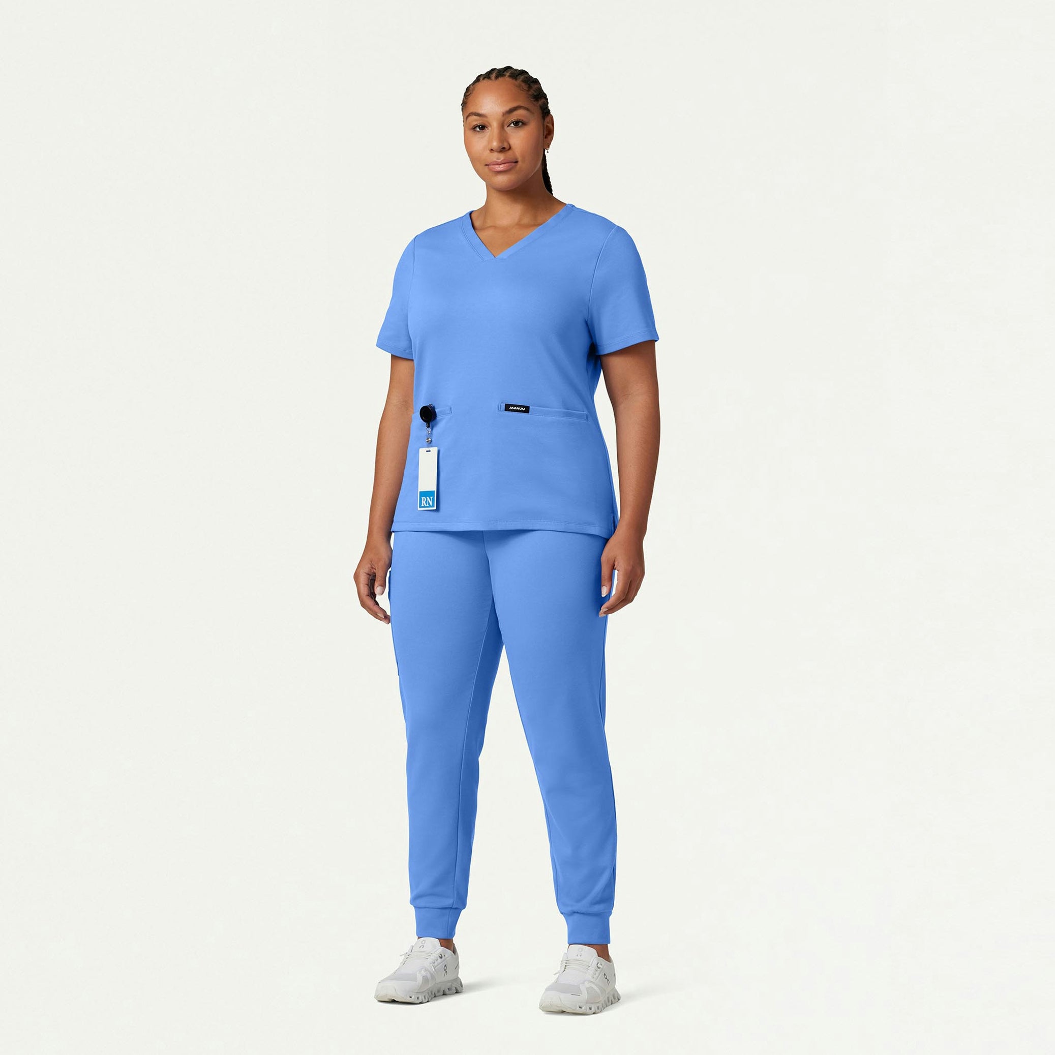 Cesi Slim UltraSOFT Scrub Top - Ceil Blue