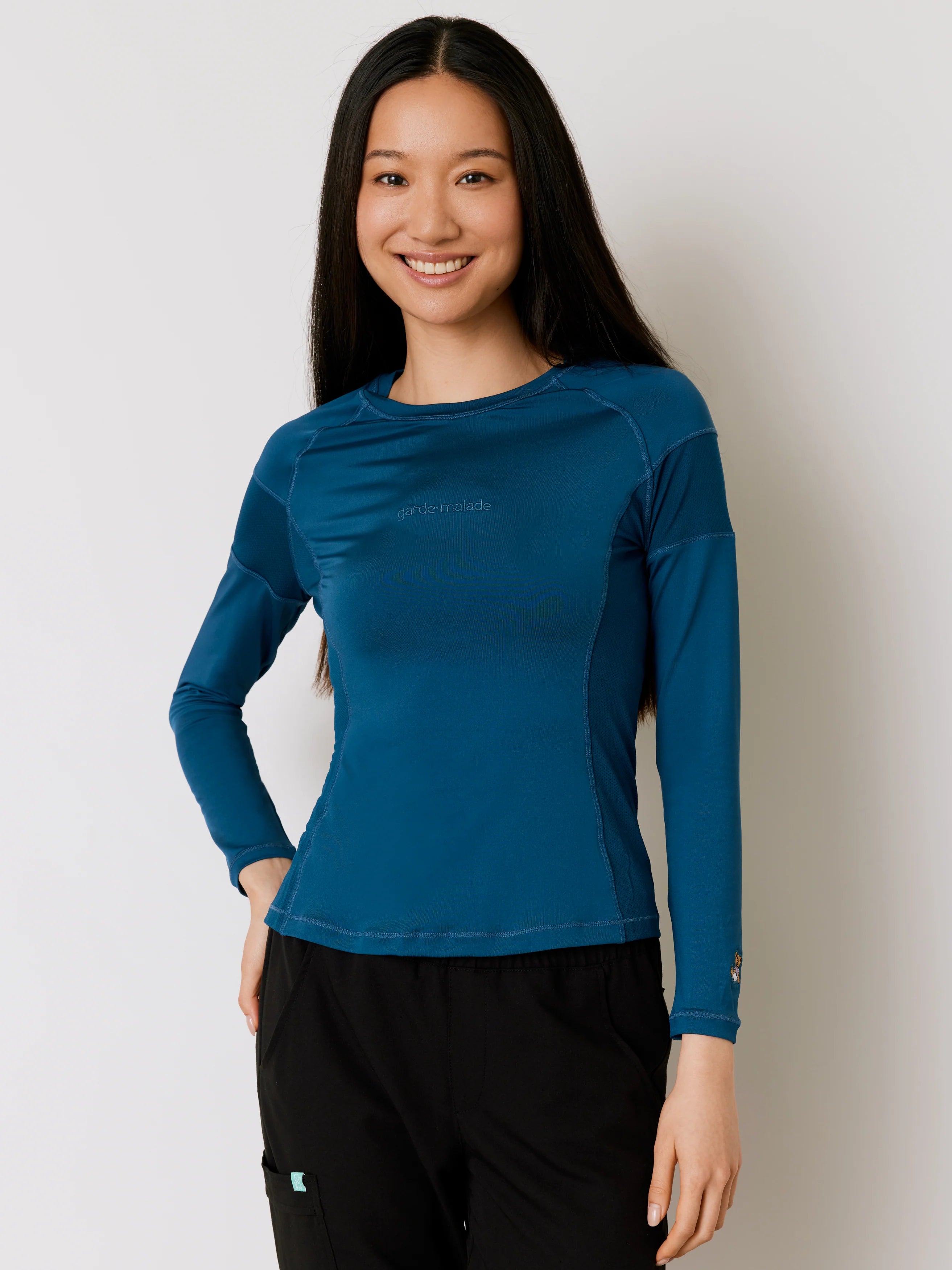 Women High-Performance Underscrub - Opal Blue - Long Sleeves - Final Sale
