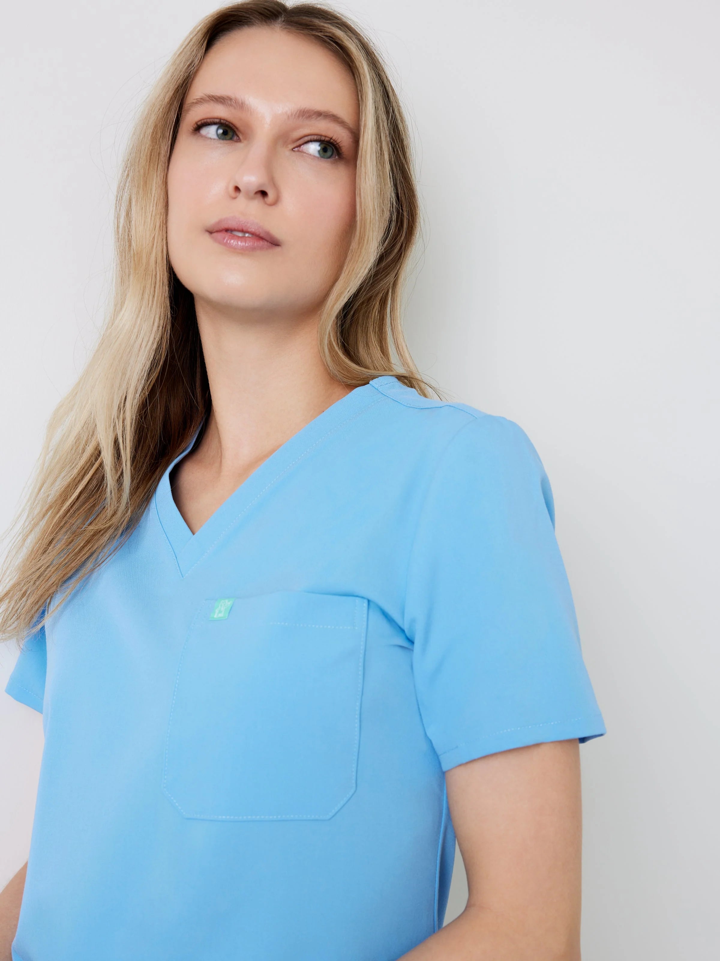 GABRIELLE RE-GARDE™ - CLASSIC BLUE - One Pocket Scrub Top - SILVADUR™