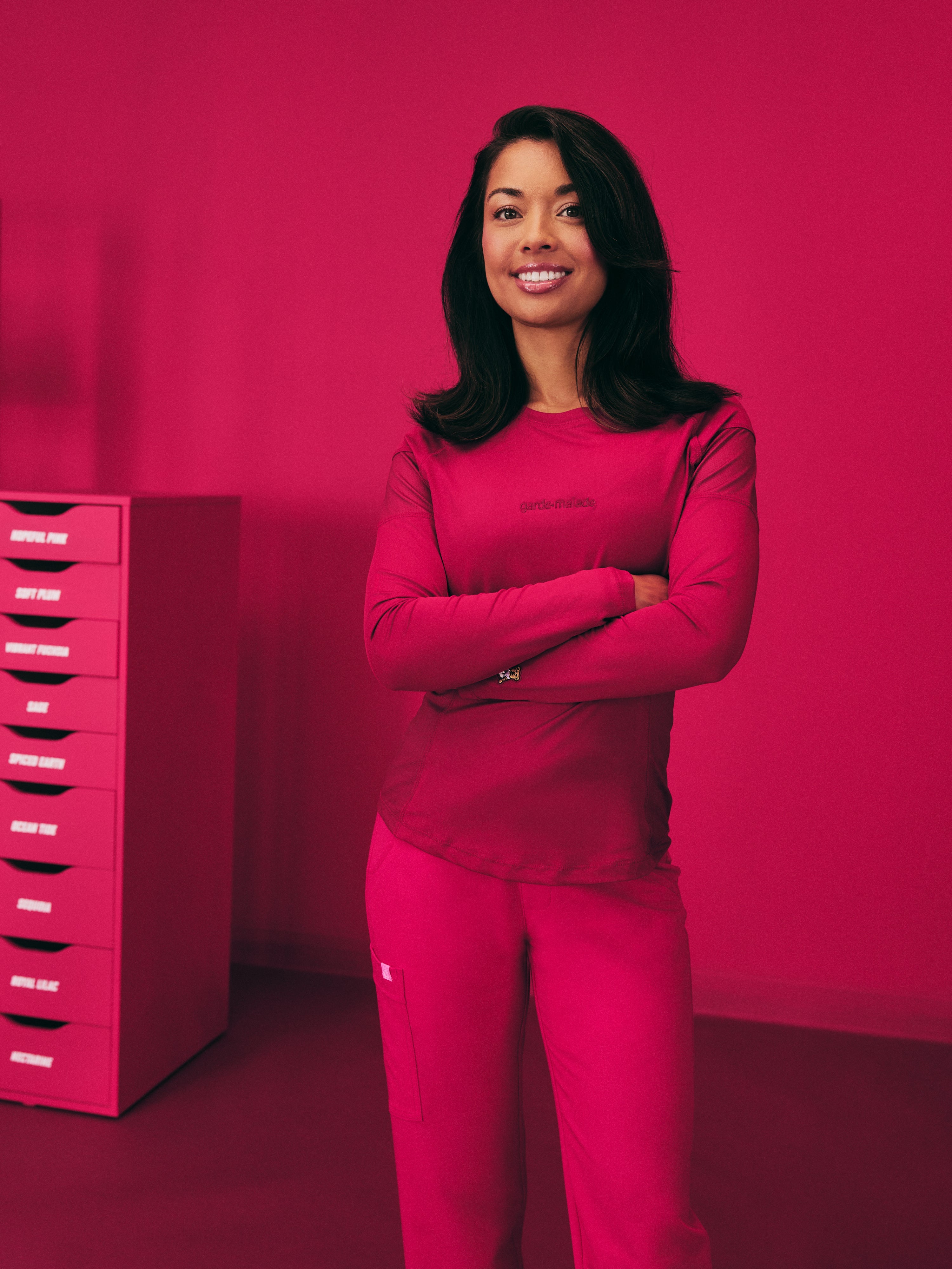 Women High-Performance Underscrub - Vibrant Fuchsia - Long Sleeves