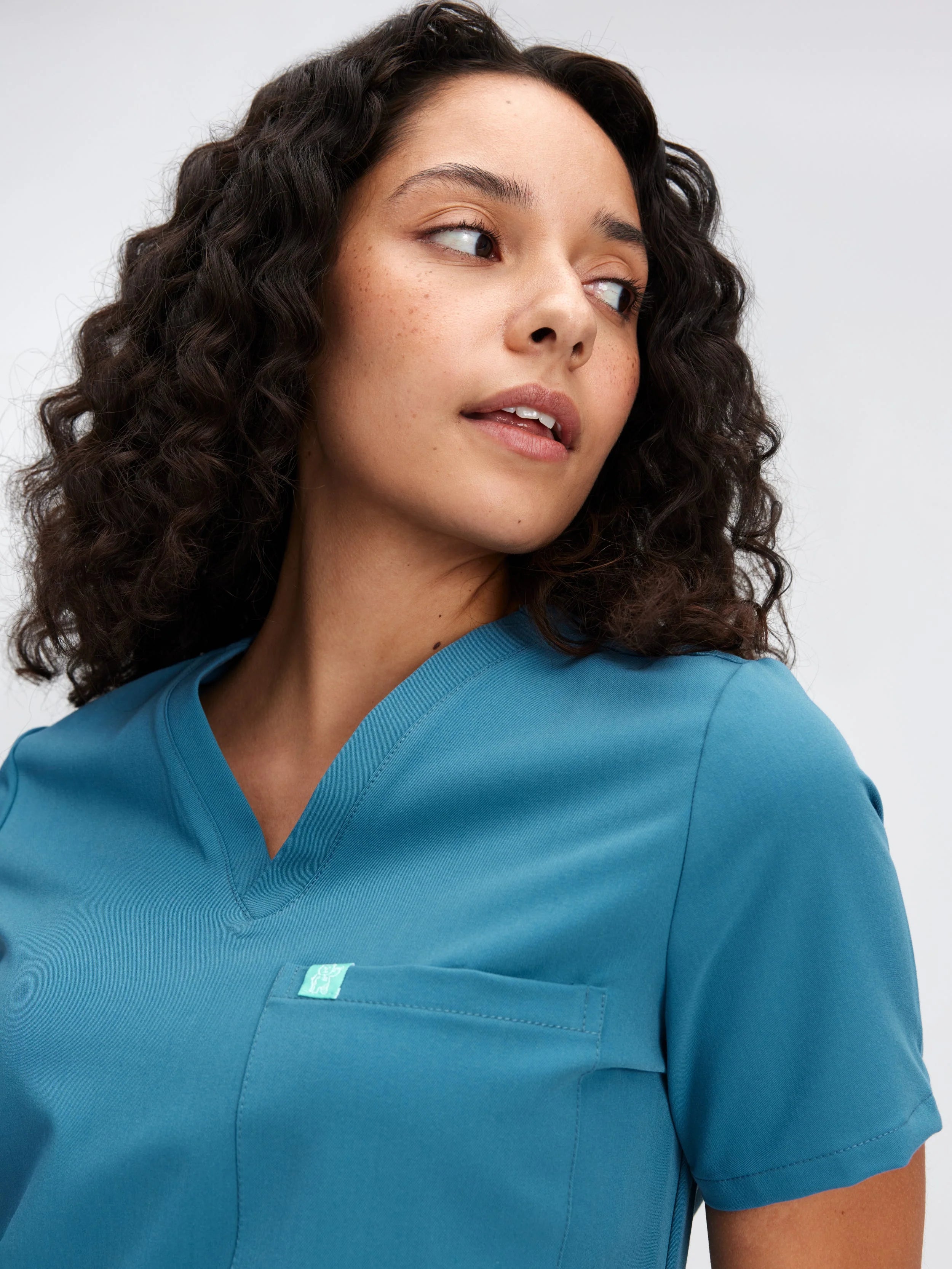 GABRIELLE RE-GARDE™ - STEEL BLUE - One Pocket Scrub Top - Final Sale