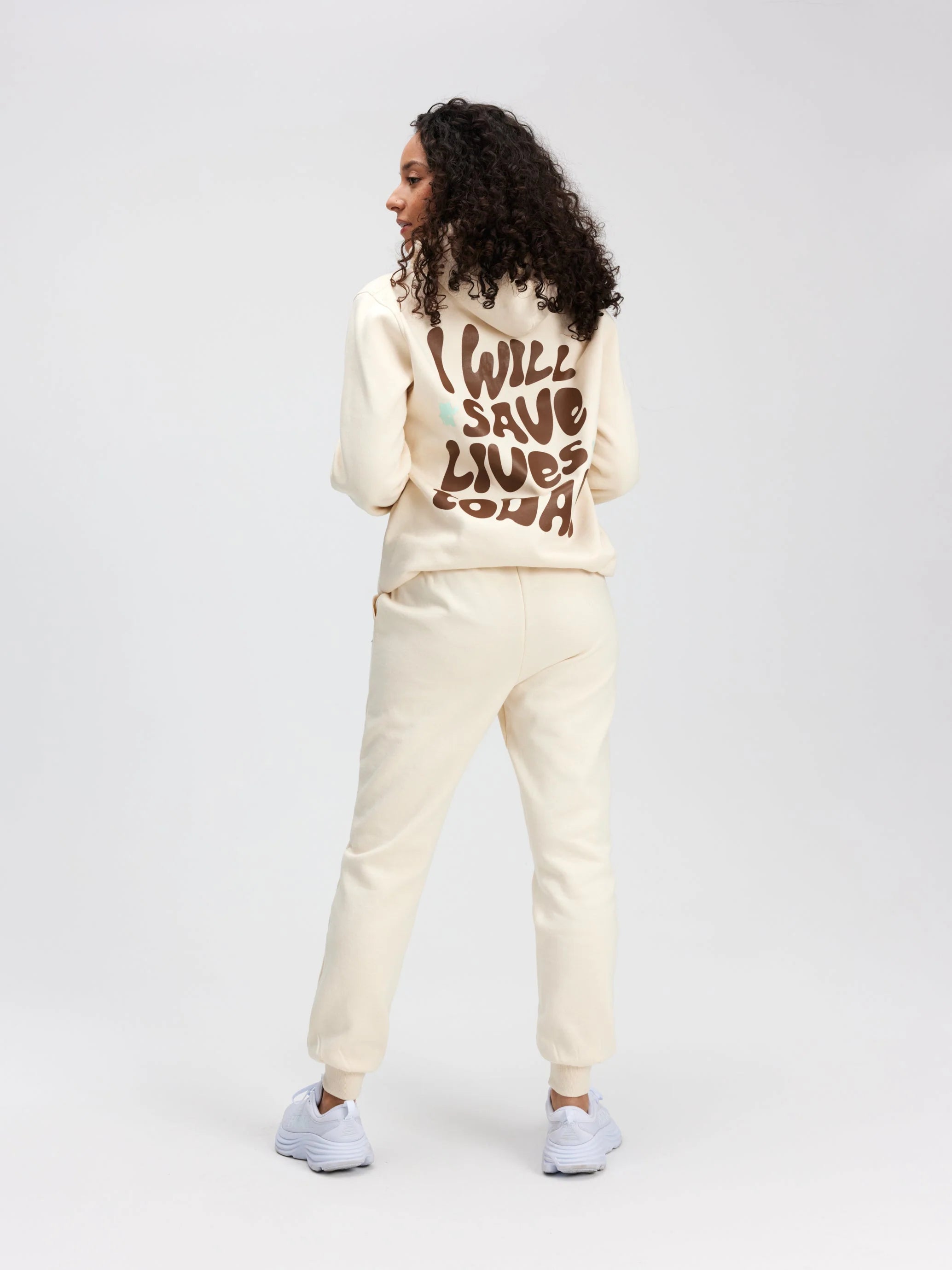 Premium Heavyweight Jogger – Teddy Patch - Cream - FINAL SALE