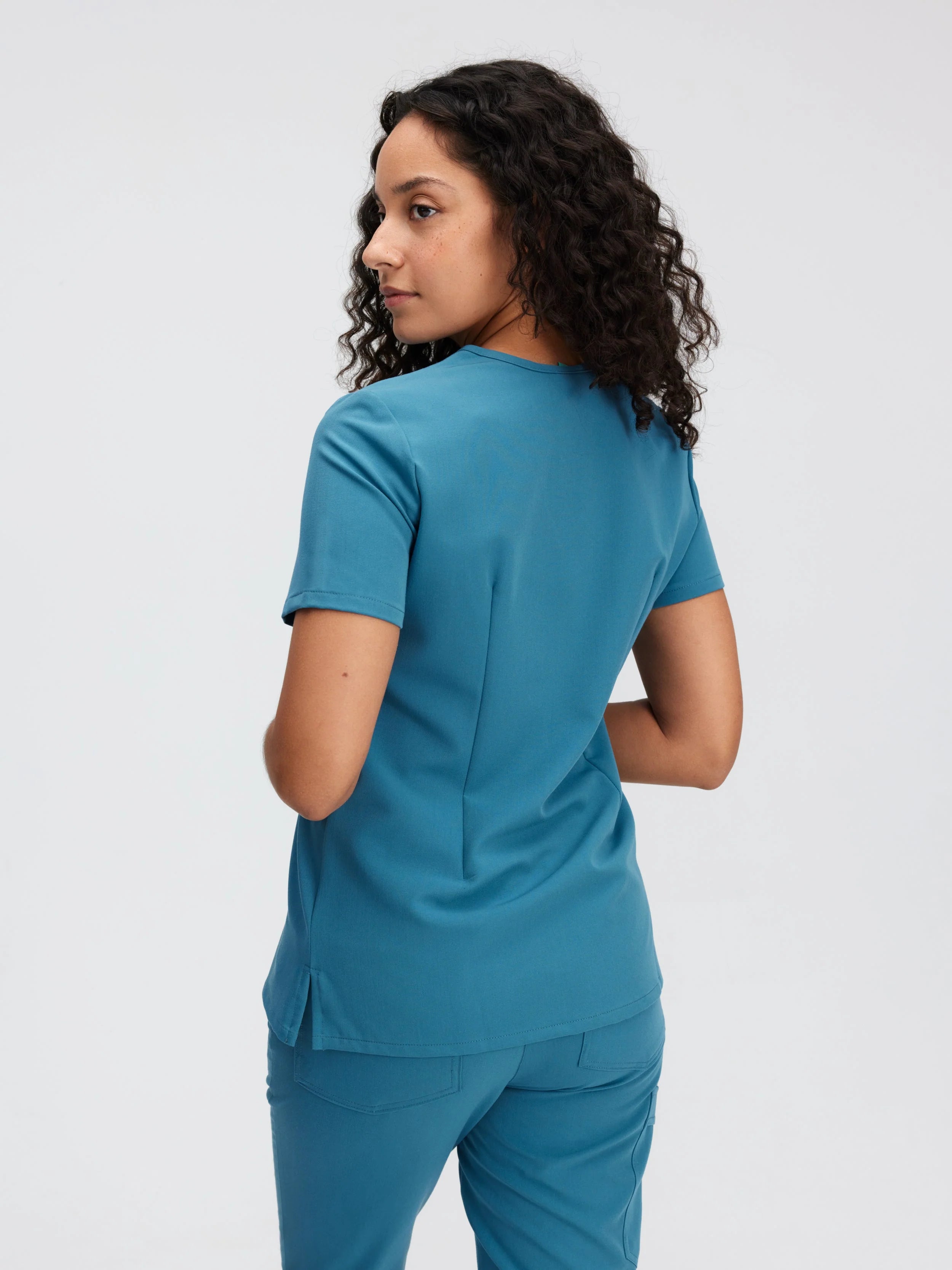 GABRIELLE RE-GARDE™ - STEEL BLUE - One Pocket Scrub Top - Final Sale