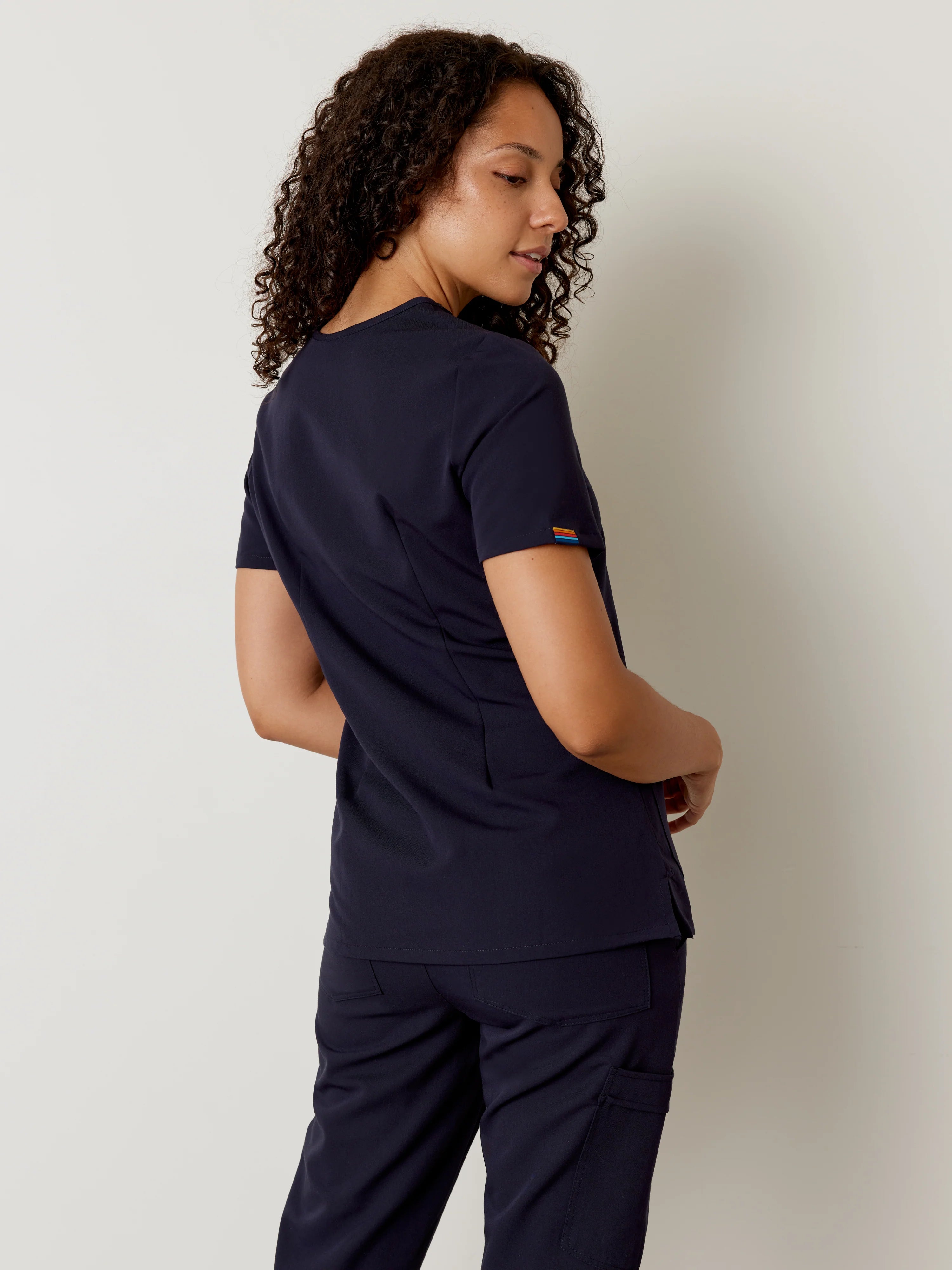 CHLOE RE-GARDE™ - RETRO NAVY - Three Pockets Scrub Top - Final Sale