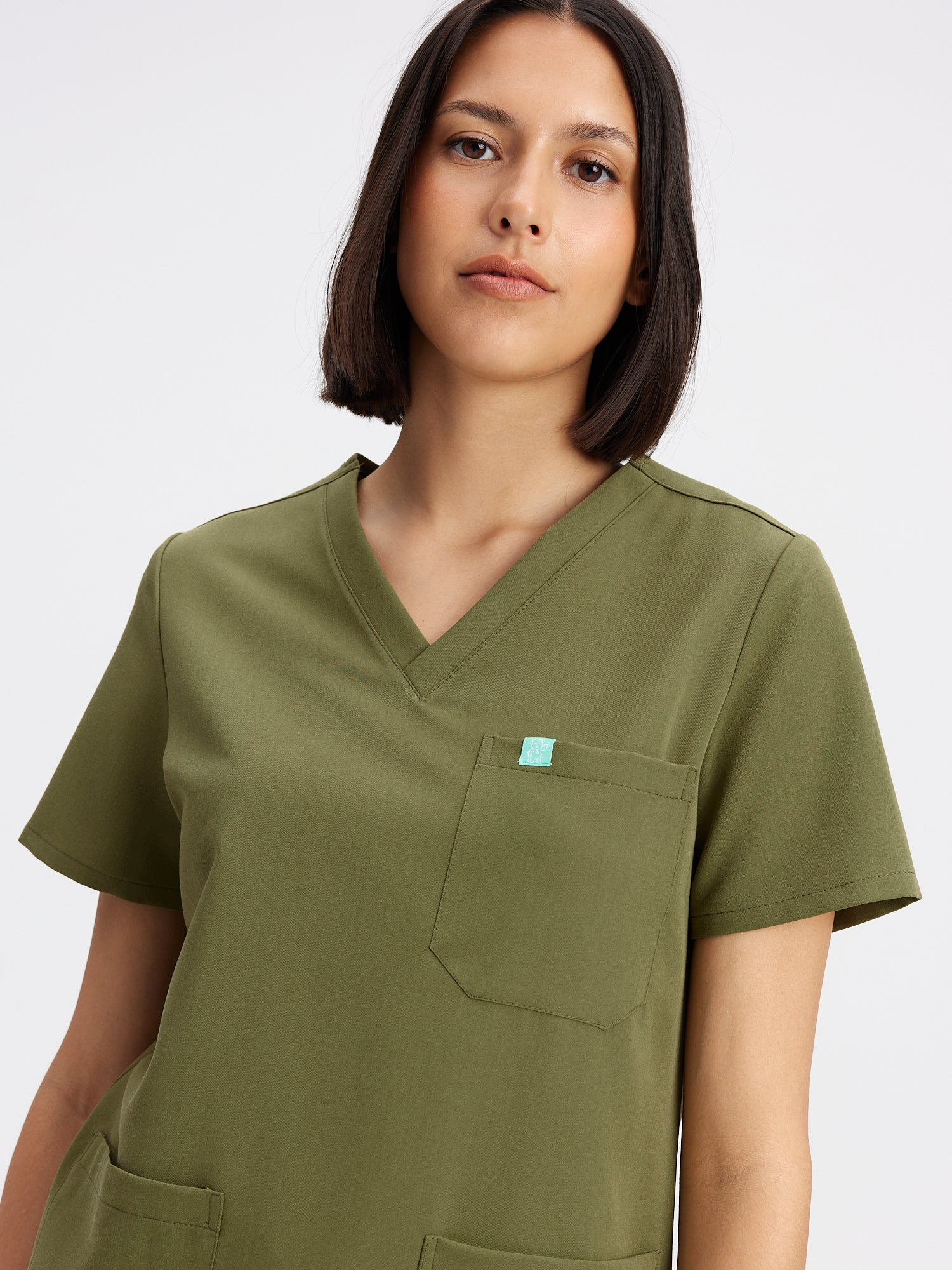 CHLOE RE-GARDE™ - OLIVE - Three Pockets Scrub Top - Final Sale