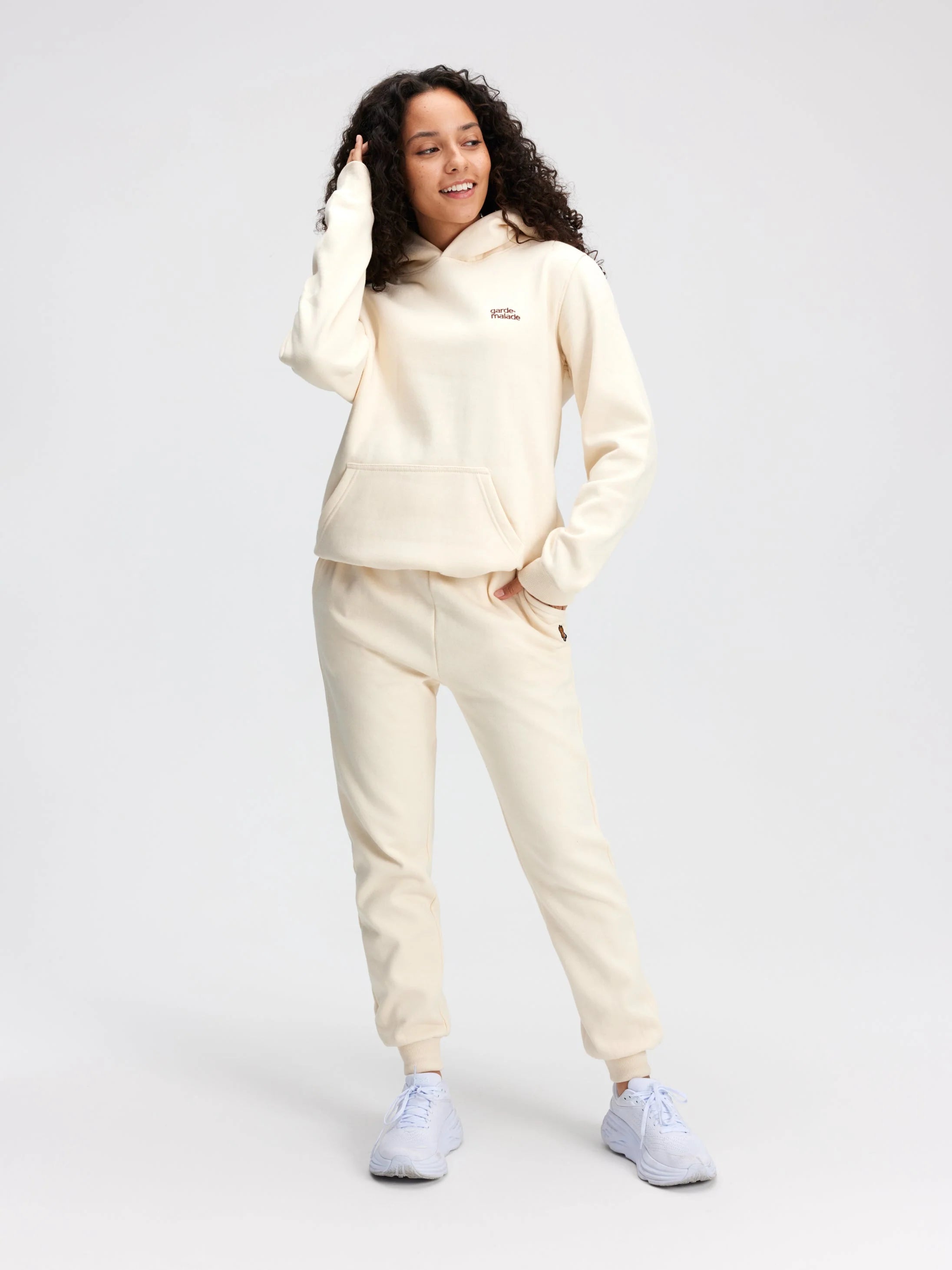 Premium Heavyweight Jogger – Teddy Patch - Cream - FINAL SALE