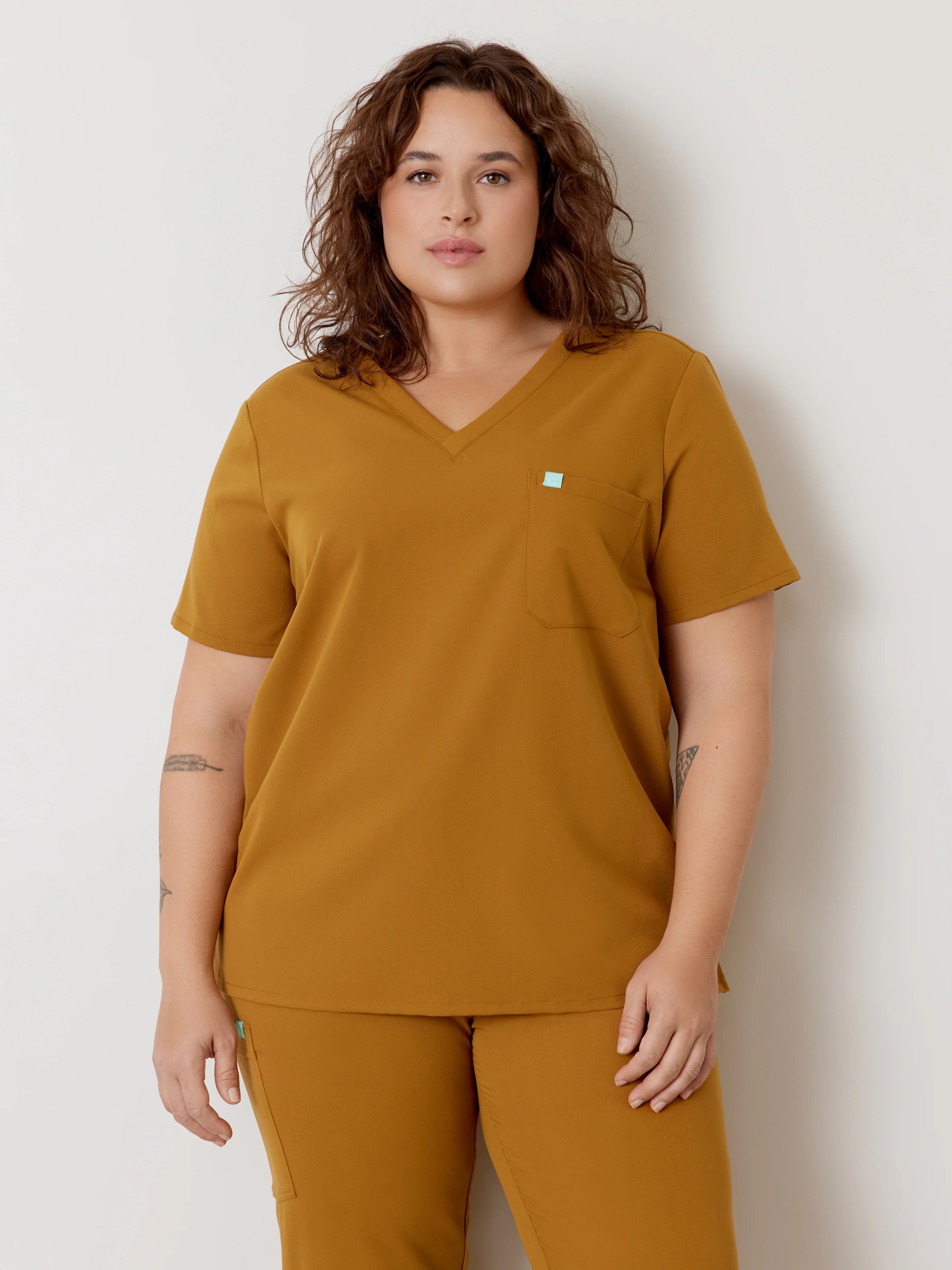 GABRIELLE RE-GARDE™ - BRONZE - One Pocket Scrub Top - SILVADUR™ - Final Sale