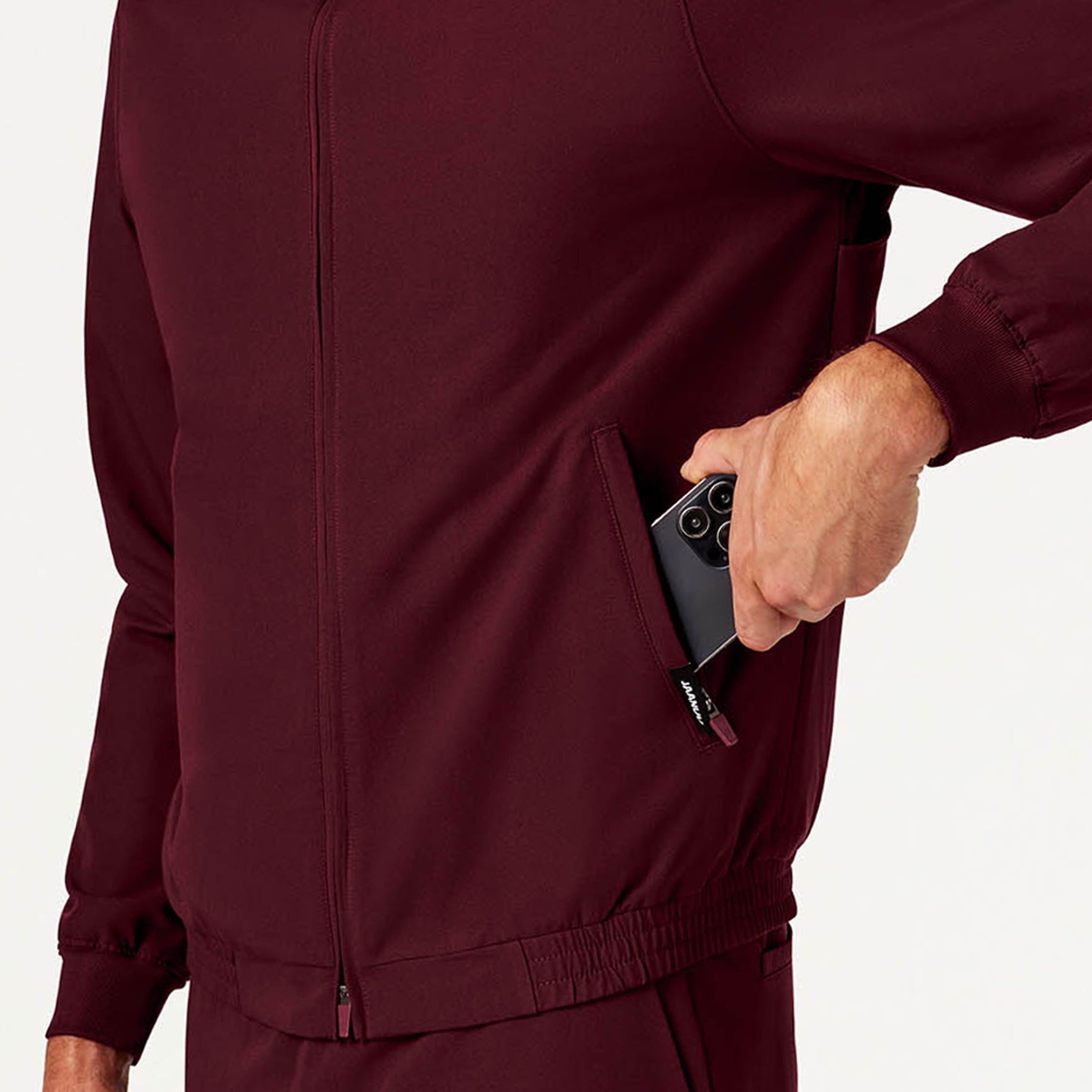Wolfe Everyday 6-Pocket Scrub Jacket - Burgundy