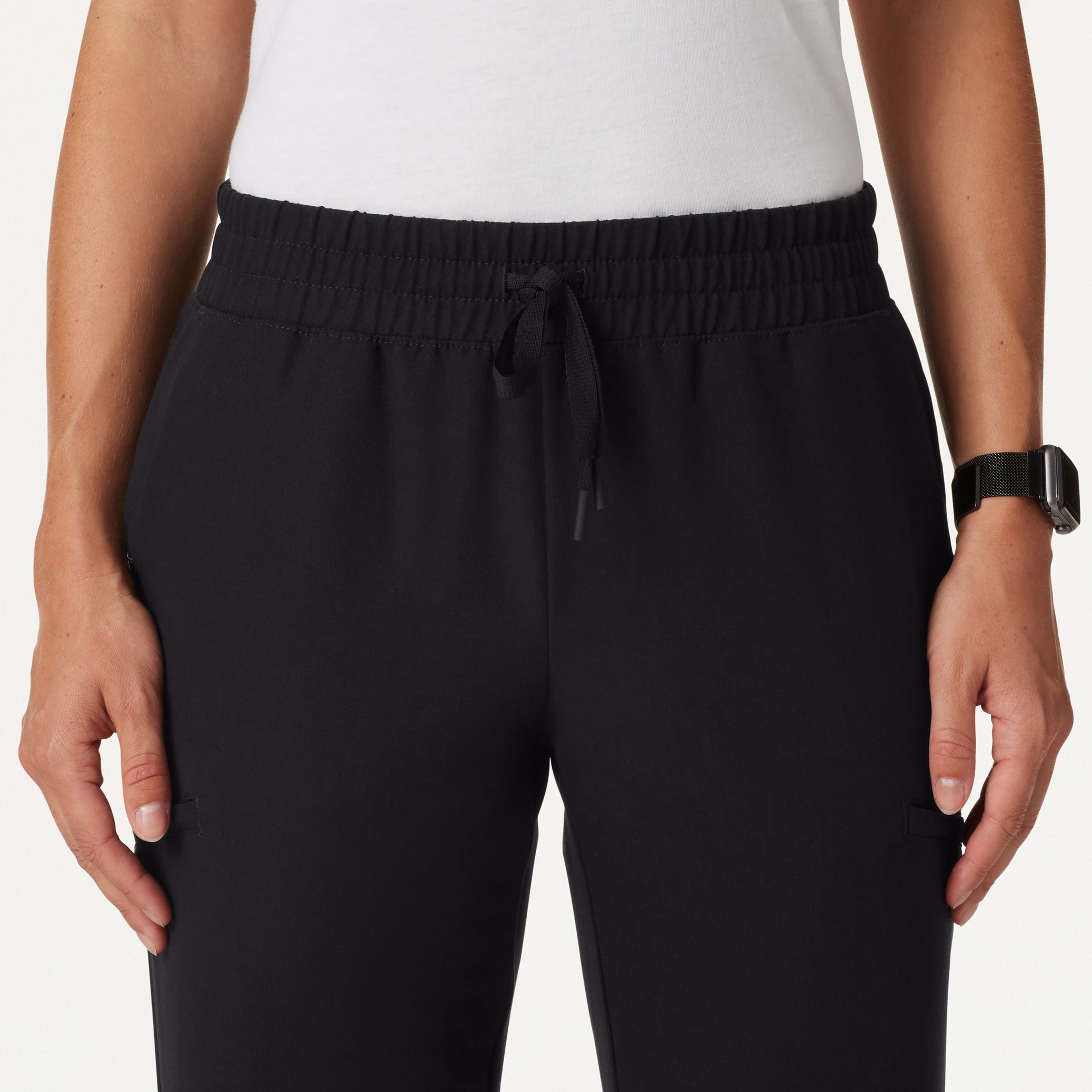 Jace Skinny 7-Pocket Scrub Jogger - Black