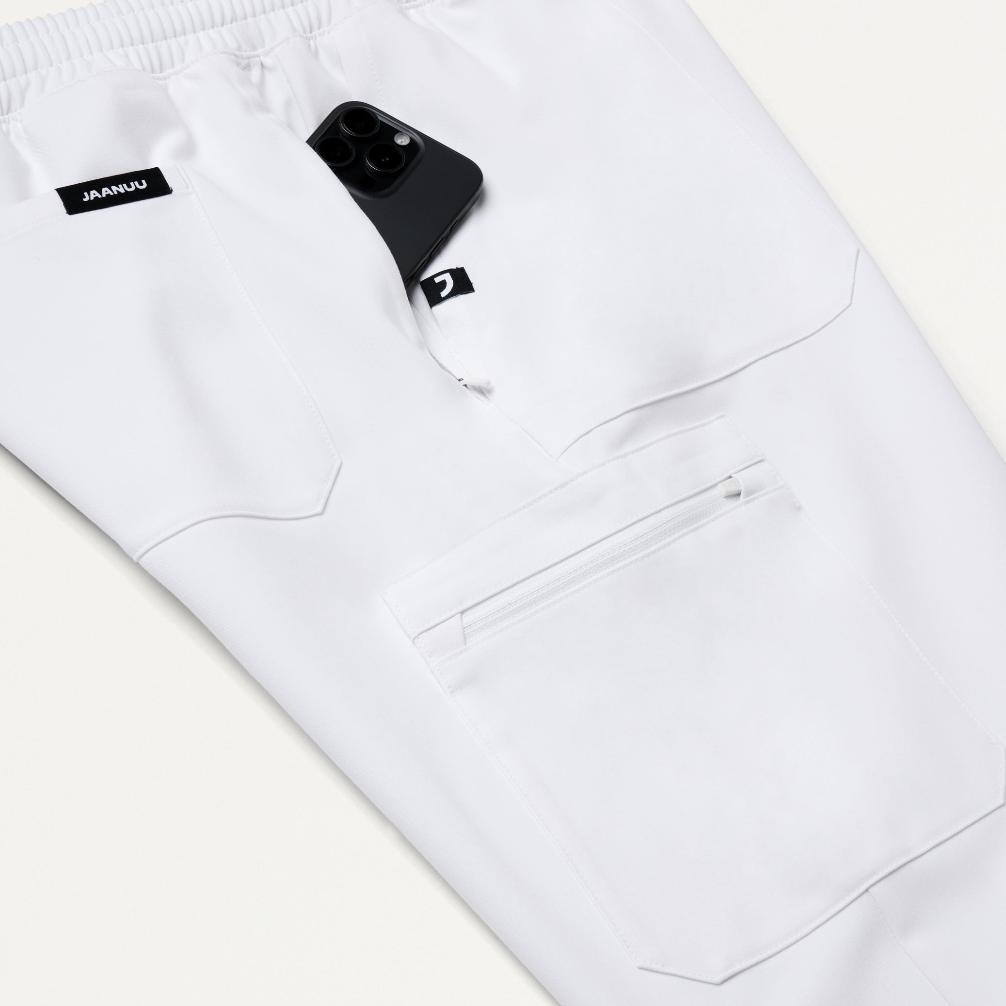 Osmo 8-Pocket Cargo Scrub Jogger - White