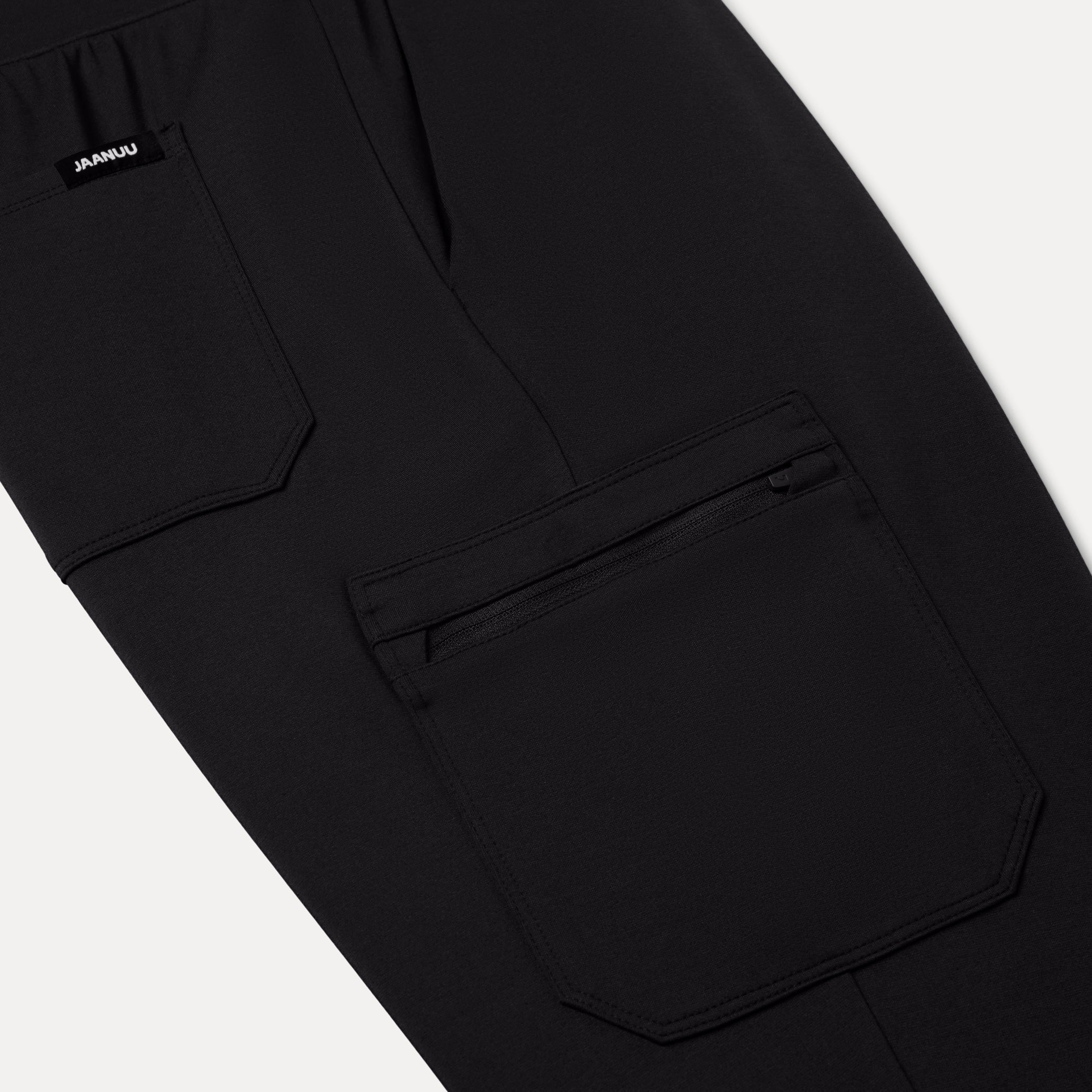 Ollie Slim UltraSOFT Cargo Scrub Jogger - Black
