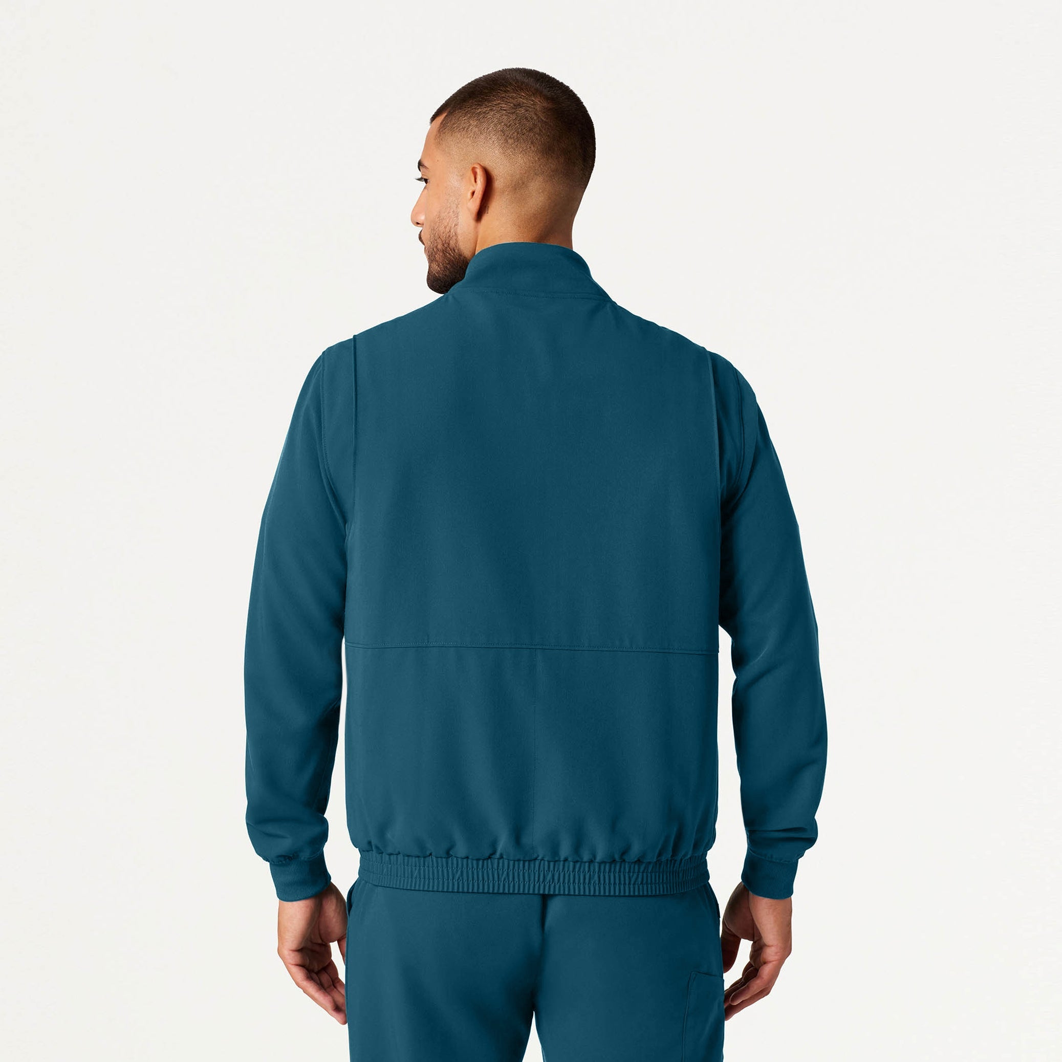 Wolfe Everyday 6-Pocket Scrub Jacket - Caribbean Blue