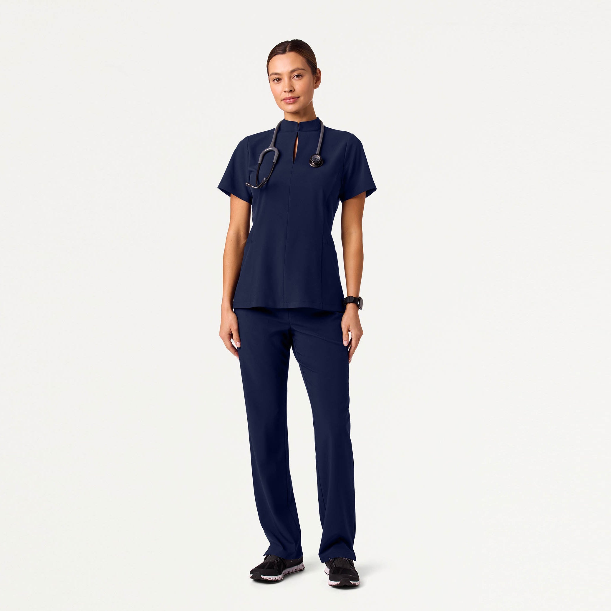 Aria Fit & Flare UltraLITE™ Scrub Top - Midnight Navy