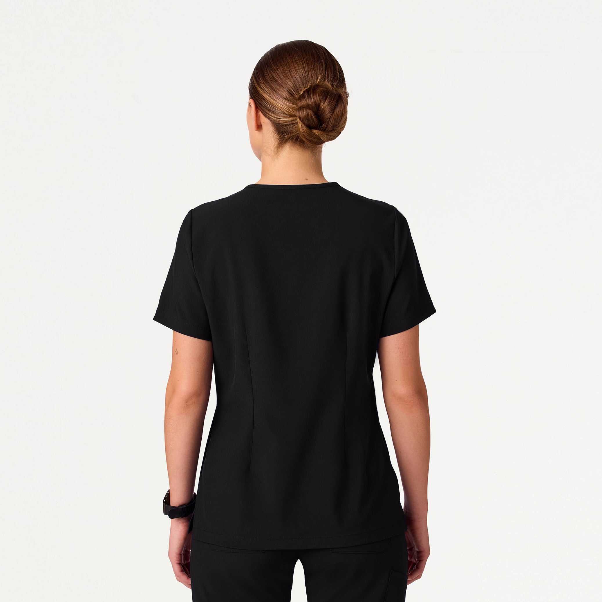 Rhena Slim UltraLITE™ 1-Pocket Scrub Top - Black