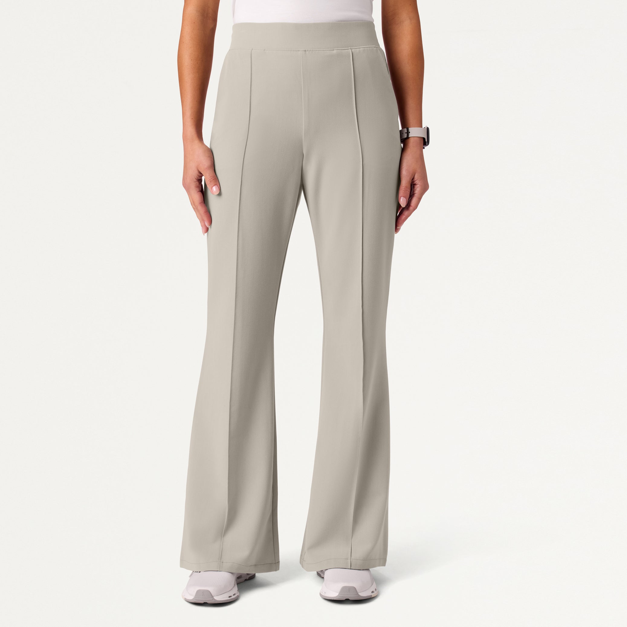 The Tailored Flare Scrub Set - Fog