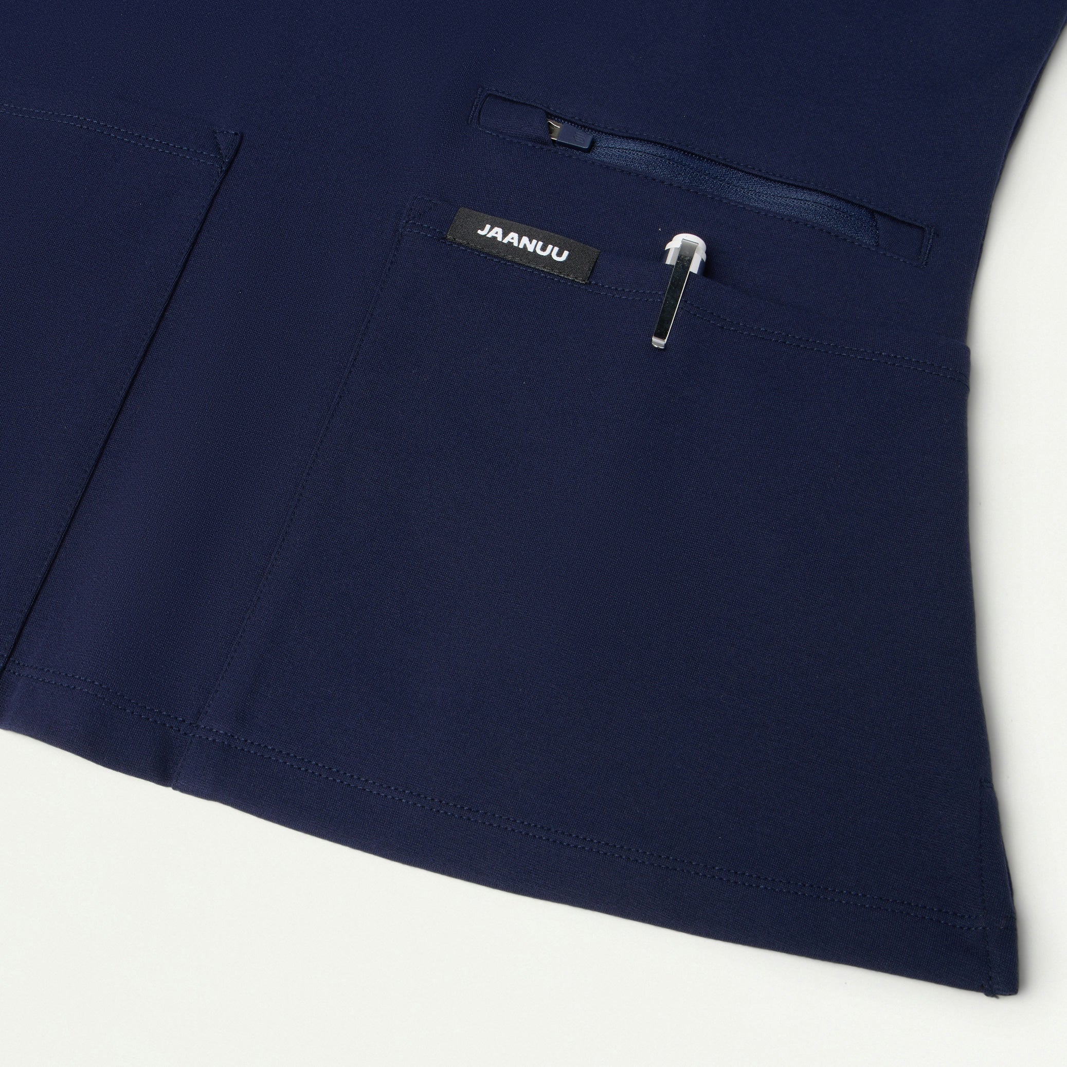 Kass Slim 4-Pocket UltraSOFT Scrub Top - Midnight Navy