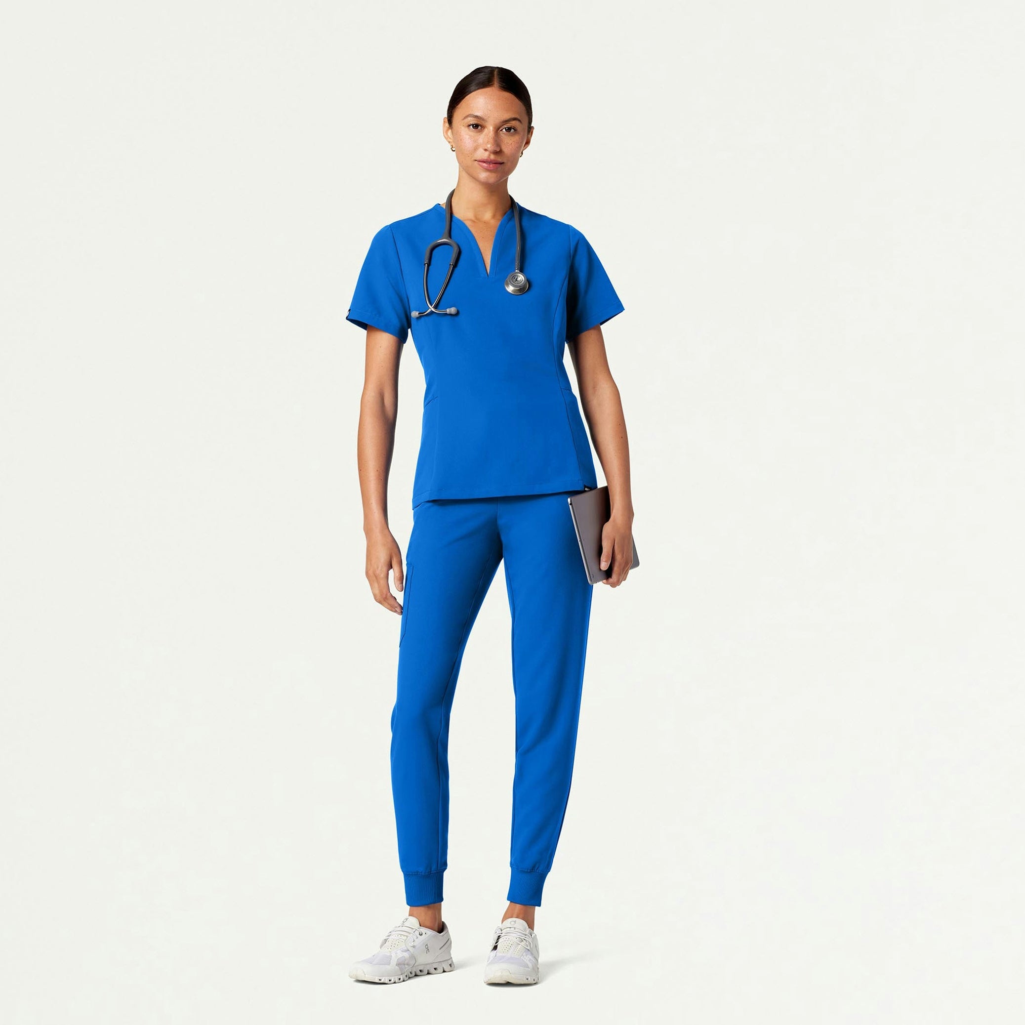 Calix Fit & Flare Scrub Top - Royal Blue