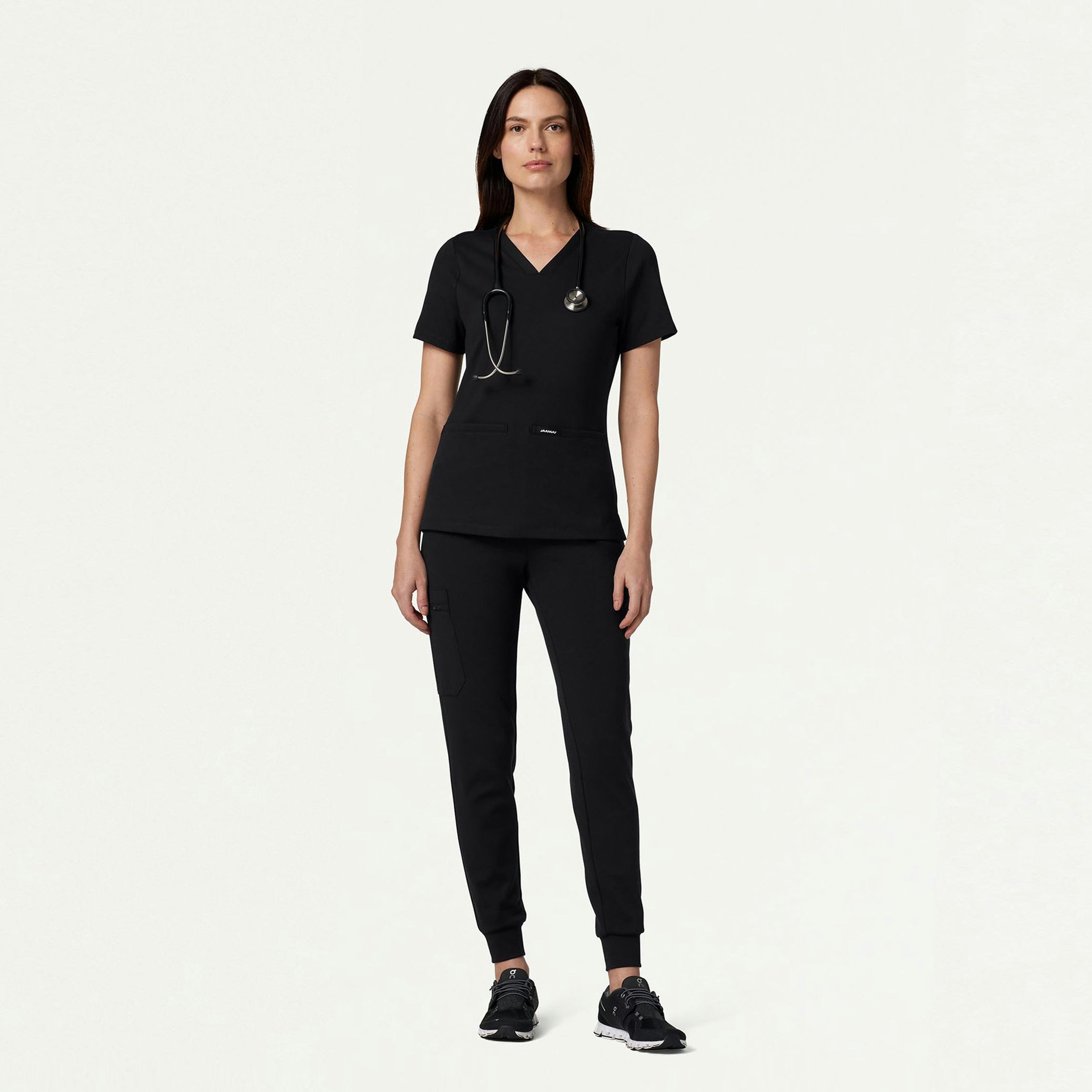 Cesi Slim UltraSOFT Scrub Top - Black