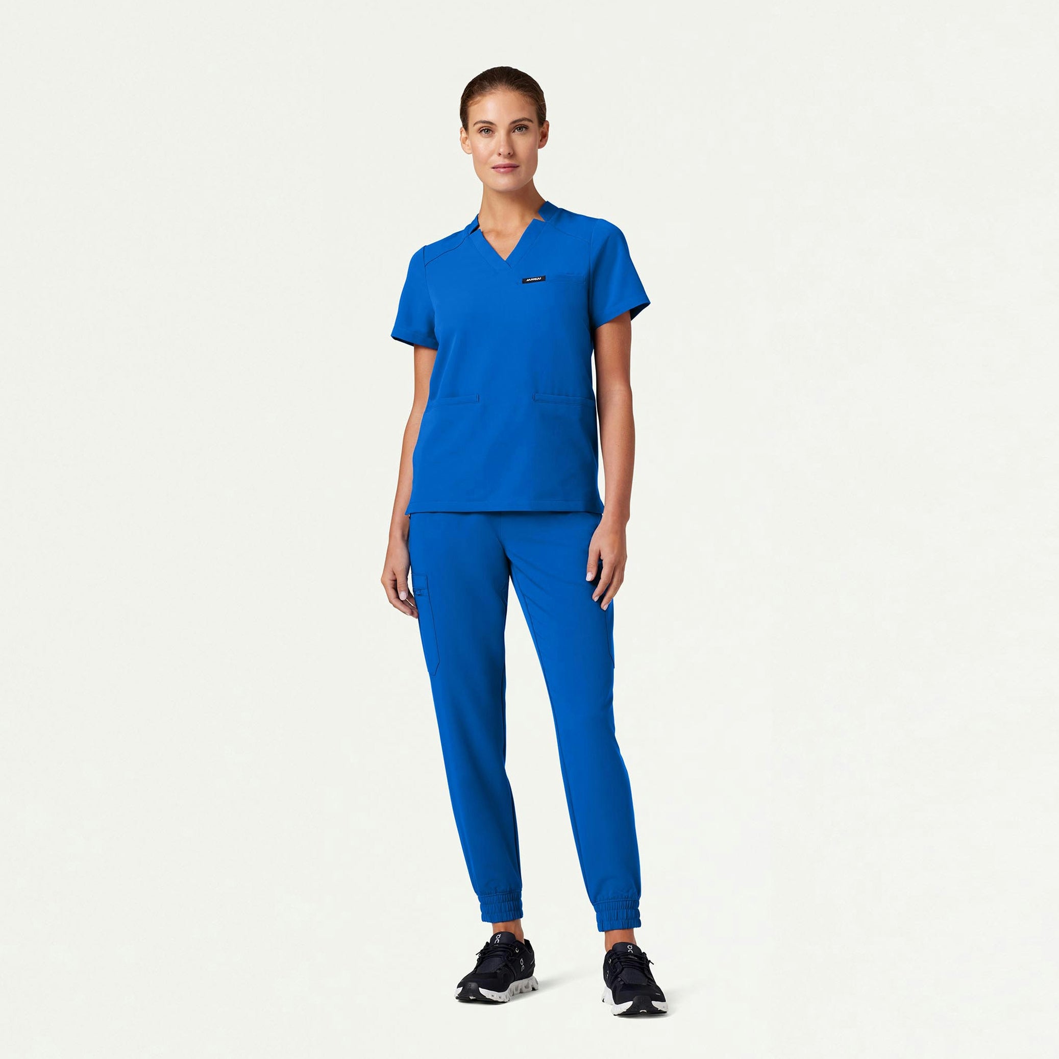 Helia Notched V-Neck Scrub Top - Royal Blue